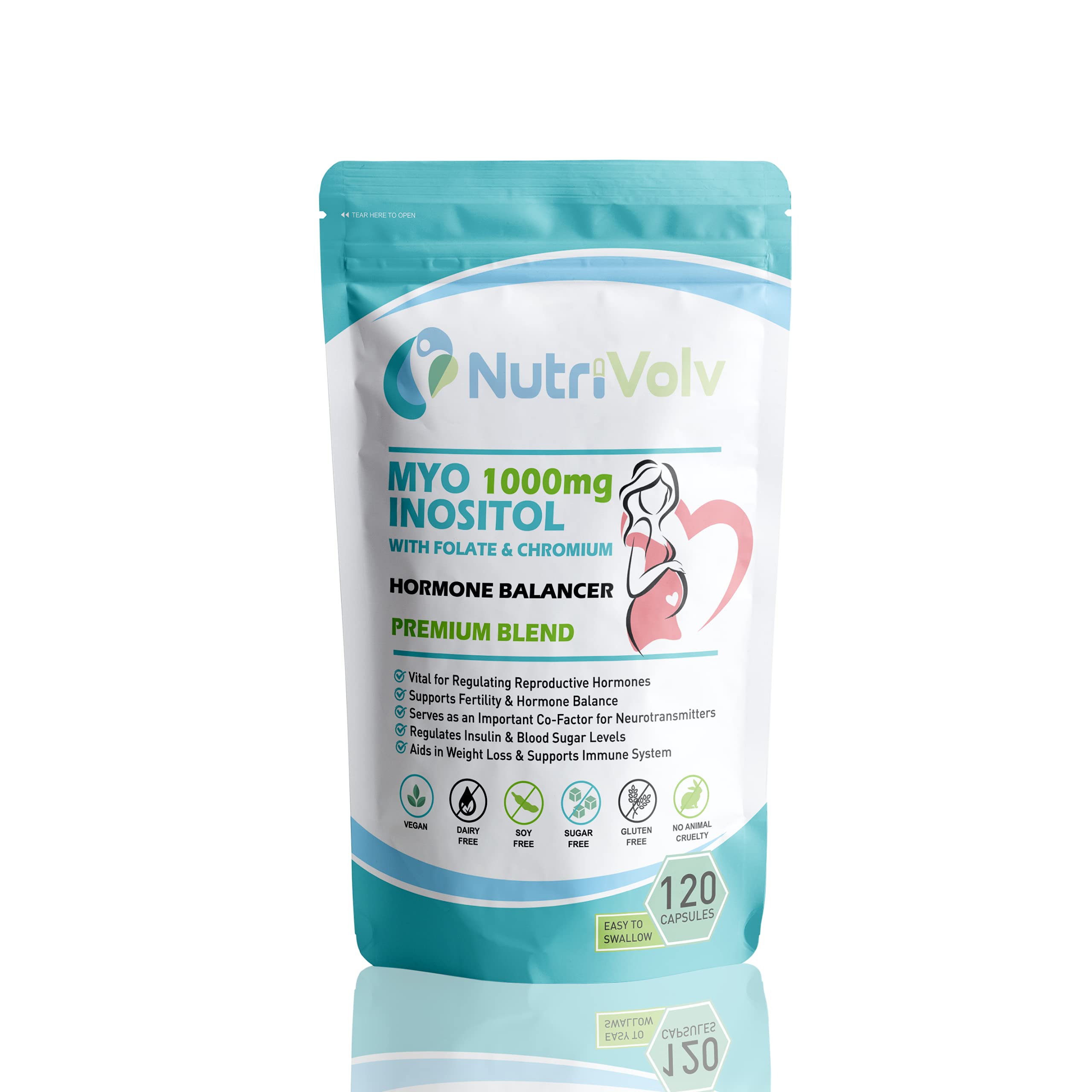 Myo Inositol 1000mg with Folate & Chromium Supplements for Female Support Hormone Nutrivolv buy supplements canada
