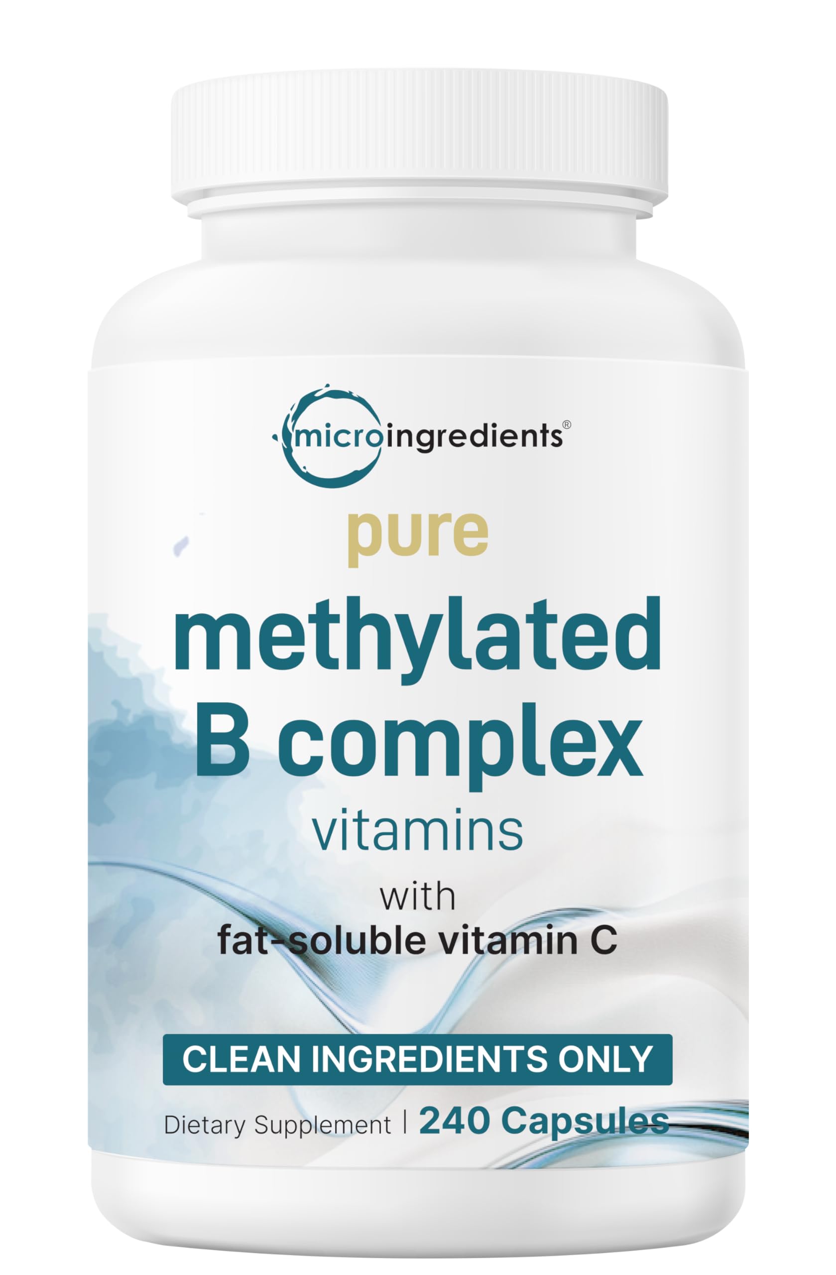 Micro Ingredients Pure Methylated B Complex, 240 Capsules | 11-in-1 Formula with Methylfolate, B12, Thiamin, Inositol, Choline, & Fat Soluble Vitamin C Micro Ingredients buy supplements canada