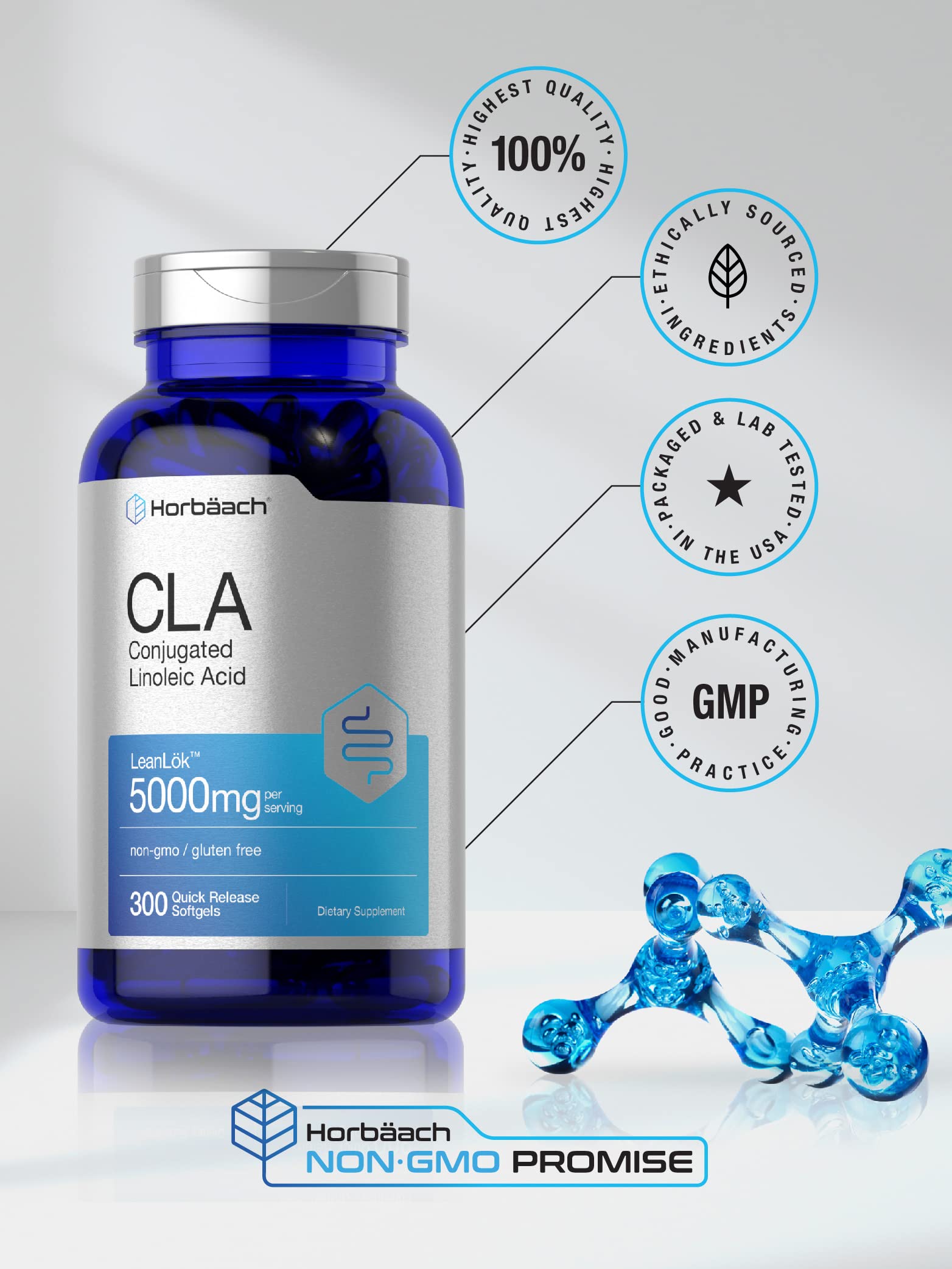 CLA Supplement | 300 Softgel Pills | Maximum Potency | Conjugated Lineolic Acid from Horbäach buy supplements canada