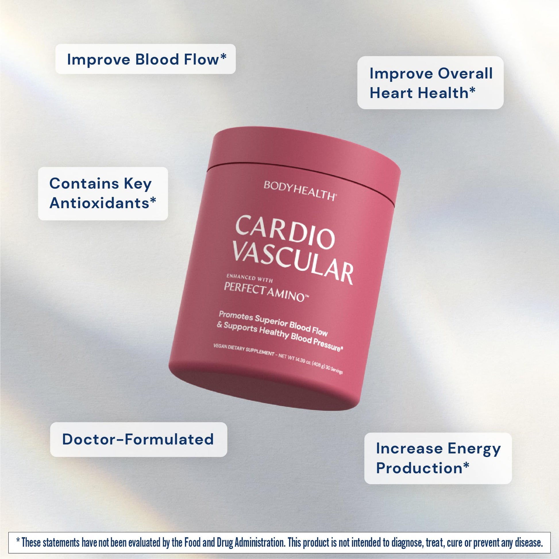 BodyHealth Cardio Vascular with PerfectAmino, Blood Flow and Heart Health Supplement Support with CoQ10, Nicotinamide Riboside, Resveratrol and D-Ribose, Chocolate Flavor, 30 Servings BodyHealth buy supplements canada