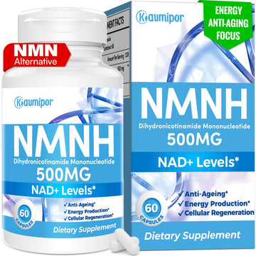 Kaumipor NMNH (Dihydronicotinamide Mononucleotide) NMN Alternative Supplement, 500 mg Per Serving NAD Supplement to Boost NAD+ Levels, for Anti Aging, Energy, Immunity, Focus, 60 Vegan Capsules Kaumipor buy supplements canada