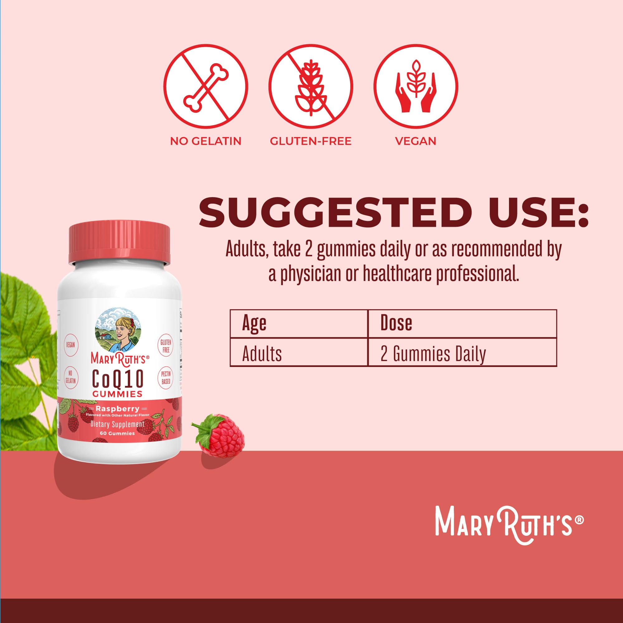 MaryRuth Organics CoQ10 Gummies | Coenzyme Q10 | Gummy Supplements for Heart Health & Cellular Health | Antioxidant | CoQ10 120 mg | Vegan | Non-GMO | Gluten Free | 60 Count | 1 Month Supply MARYRUTH'S buy supplements canada