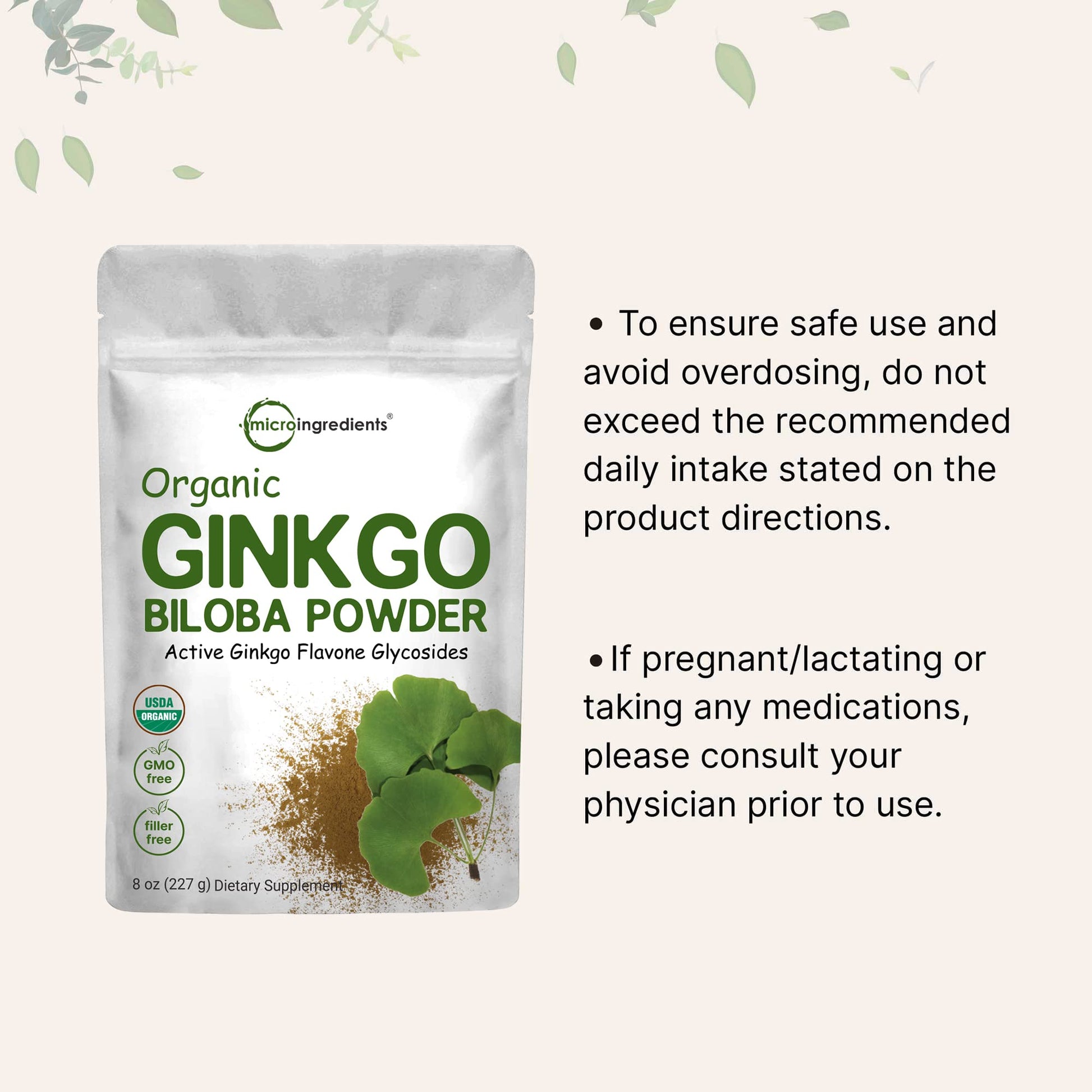 Micro Ingredients Raw Organic Ginkgo Biloba Powder, 8 Ounce (18 Months Supply) Micro Ingredients buy supplements canada