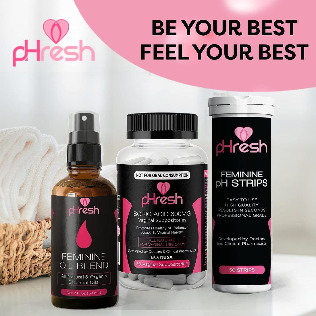 pHresh Feminine Spray - 100% All Natural Yoni Oil for Women - with Tea Tree, Lemongrass, Orange Essential Oils ACE NUTRITION buy supplements canada