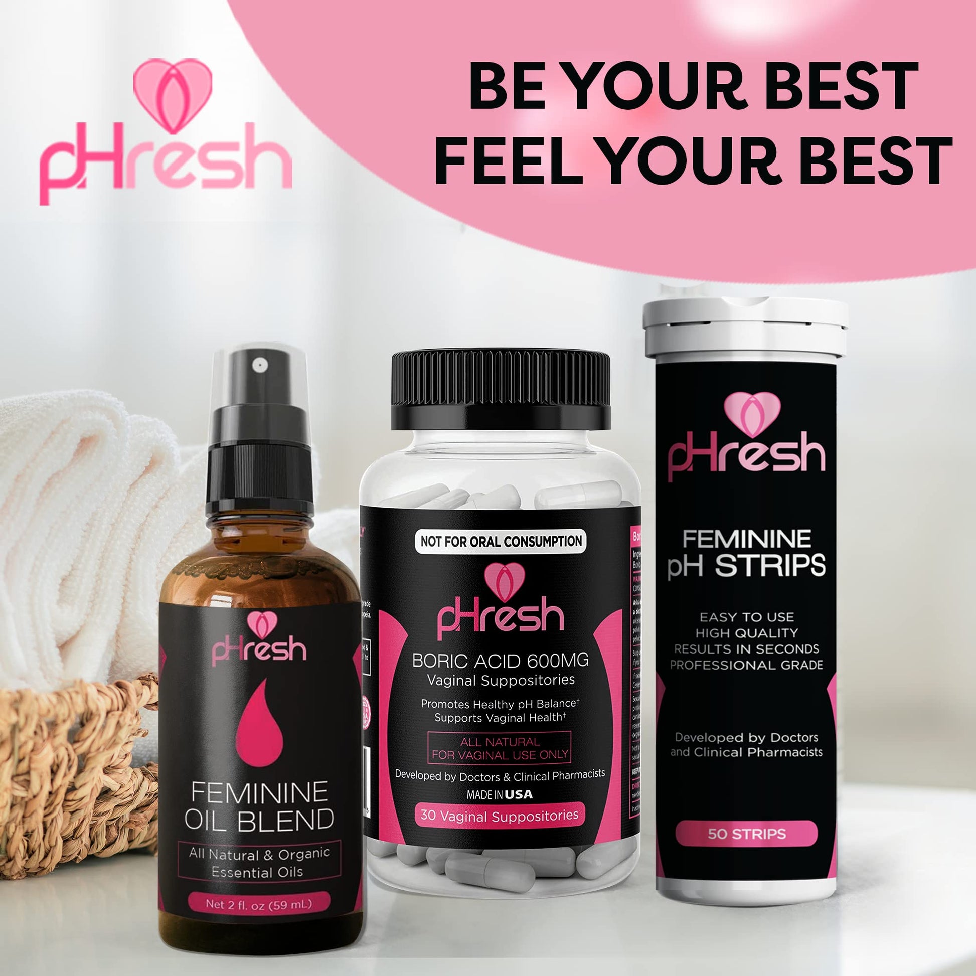 pHresh Feminine Spray - 100% All Natural Yoni Oil for Women - with Tea Tree, Lemongrass, Orange Essential Oils ACE NUTRITION buy supplements canada