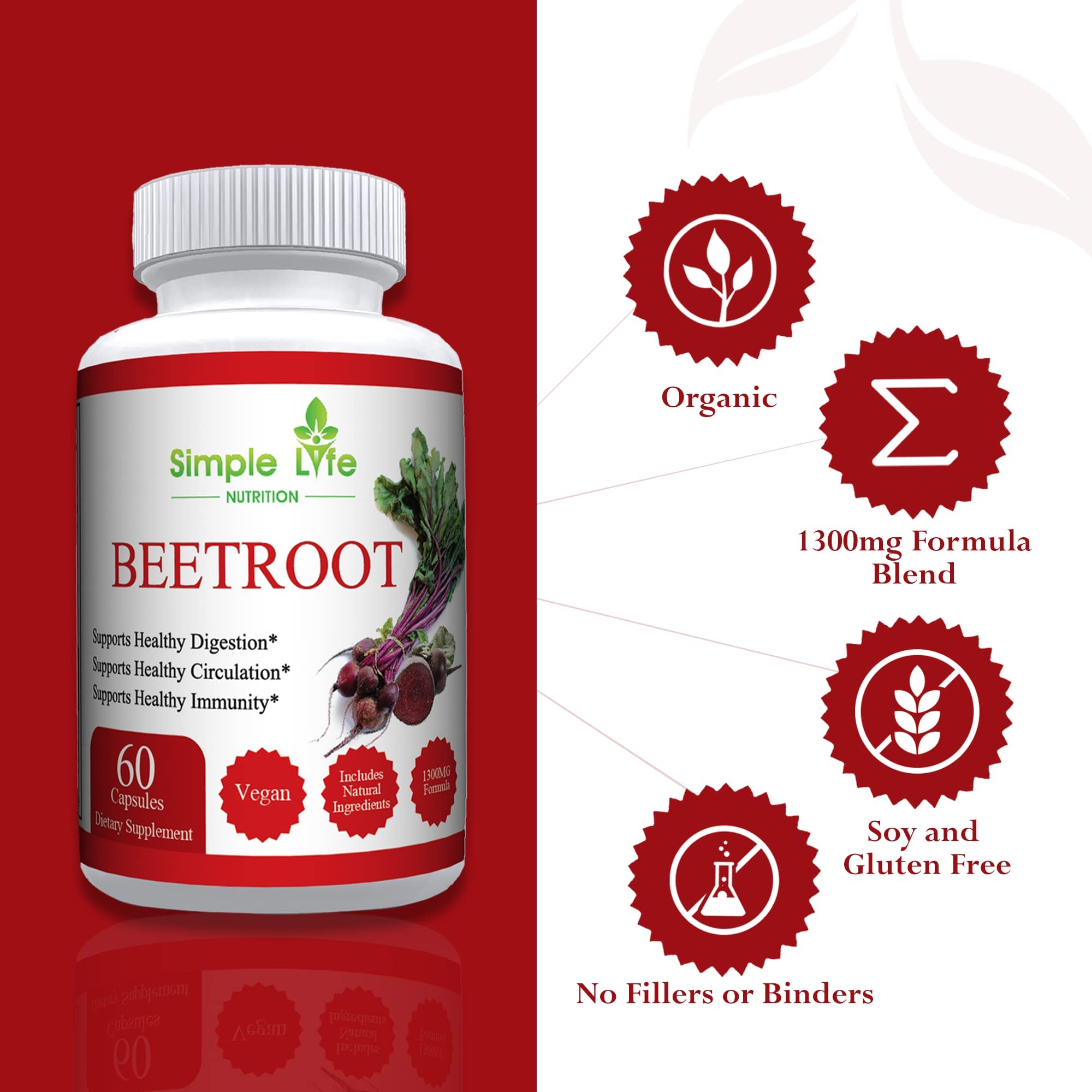 Simple Life Nutrition Organic Beet Root Powder Capsules - Nitric Oxide Booster for Men Simple Life Nutrition buy supplements canada