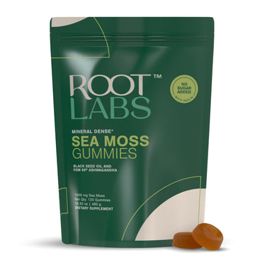ROOT LABS Sea Moss Gummies I 92+ Minerals I Black Seed Oil I KSM 66 Ashwagandha I Lab Tested I No Added Sugar | for Men, Women I Non-GMO I 100% Natural & Organic I 1600 mg I 120 Gummy ROOT LABS buy supplements canada