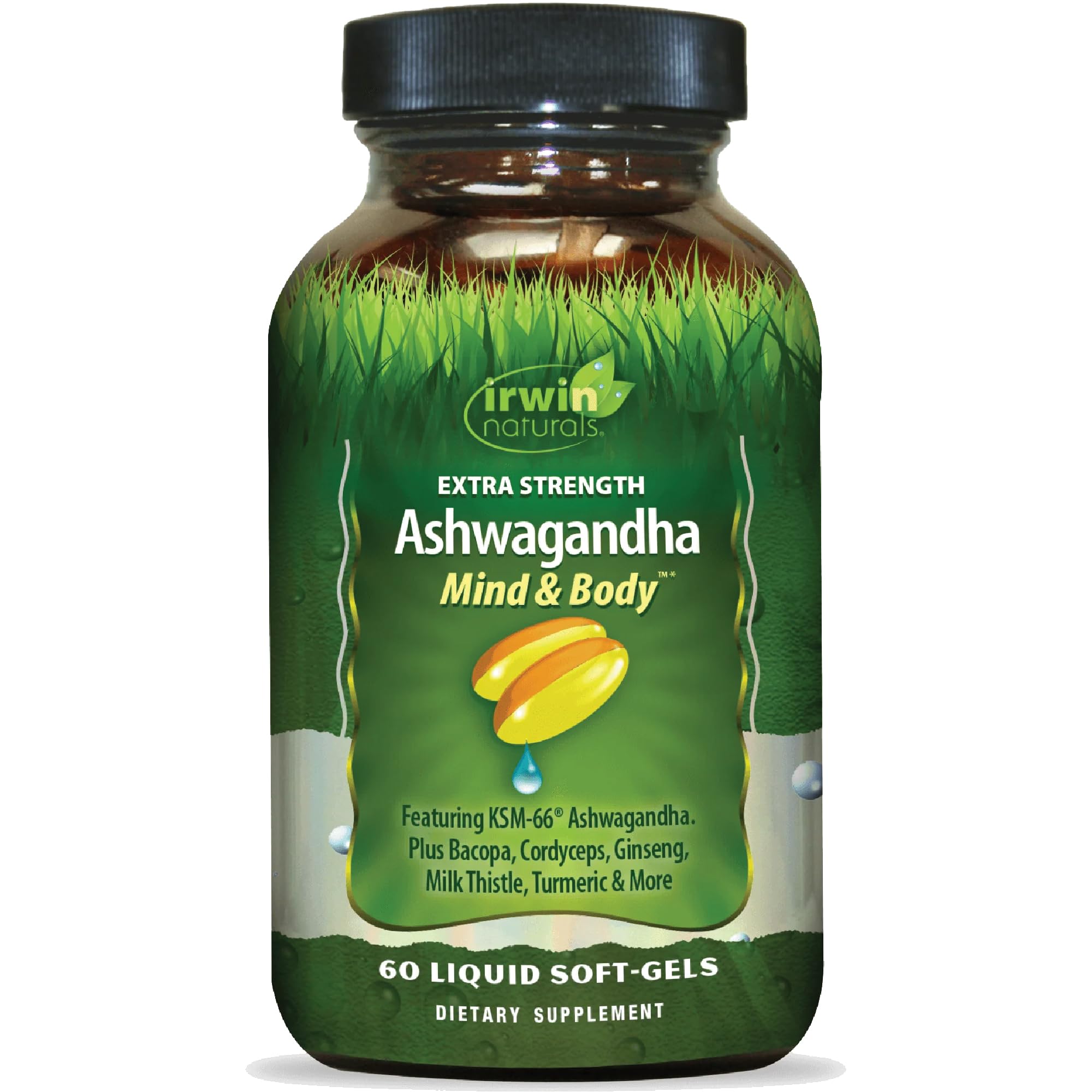 Irwin Naturals Extra Strength Ashwagandha - 60 Liquid Softgels - Helps Boost Physical & Mental Performance - with Turmeric & Milk Thistle Irwin Naturals buy supplements canada