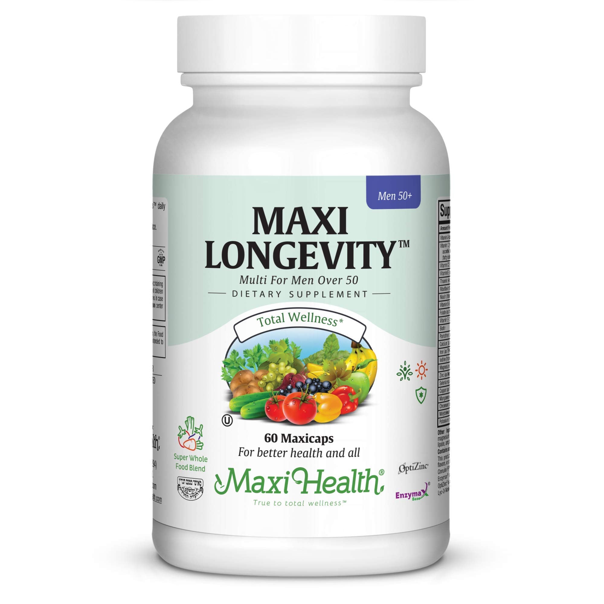 Mens Multivitamin 50 Plus – Daily Multivitamin for Men Over 50 with Vitamin B12, A, D, C, Zinc, Magnesium & More – Energy, Immune & Heart Support Mens Multi Vitamins - Non-GMO – 60 Capsules Maxi Health buy supplements canada