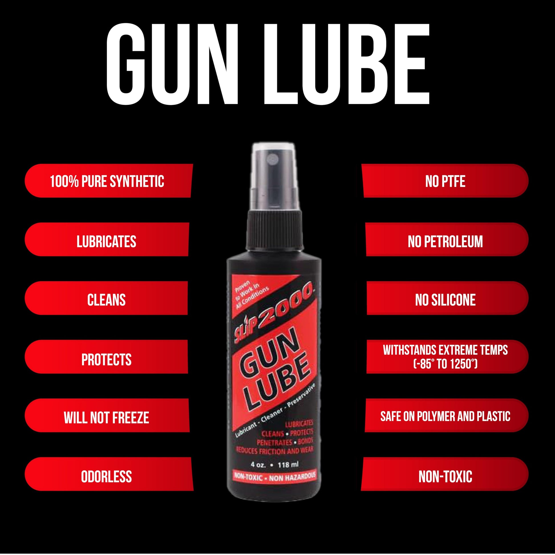 Slip 2000 Gun Lube, 100% Pure Synthetic CLP, Performs in All Conditions, Gun Lubricants for Peak Performance, Reduces Heat, Eliminates Excessive Wear, Shotguns, Rifles and Pistols, 4-Ounce Pump Slip2000 buy supplements canada