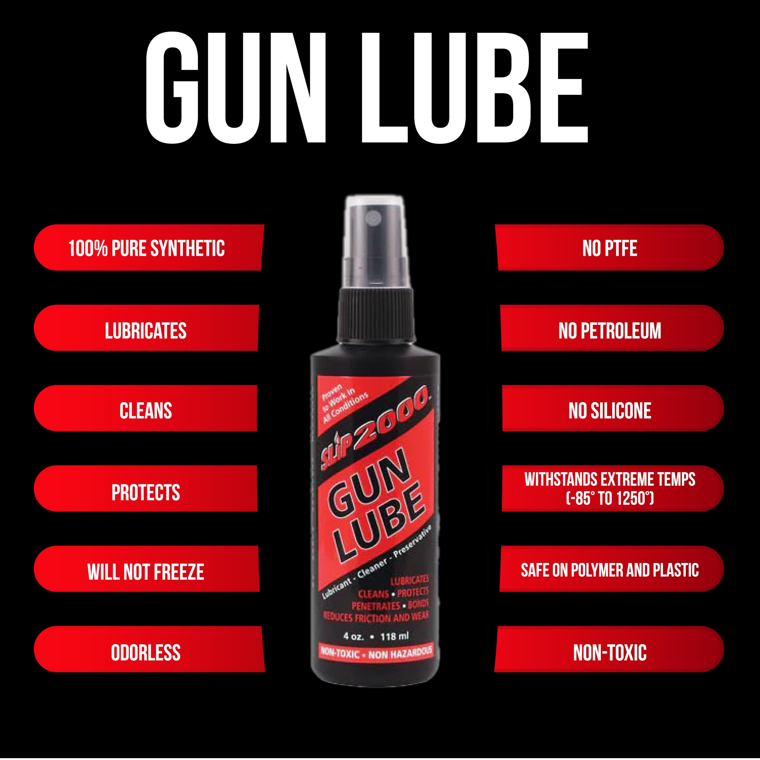 Slip 2000 Gun Lube, 100% Pure Synthetic CLP, Performs in All Conditions, Gun Lubricants for Peak Performance, Reduces Heat, Eliminates Excessive Wear, Shotguns, Rifles and Pistols, 4-Ounce Pump Slip2000 buy supplements canada