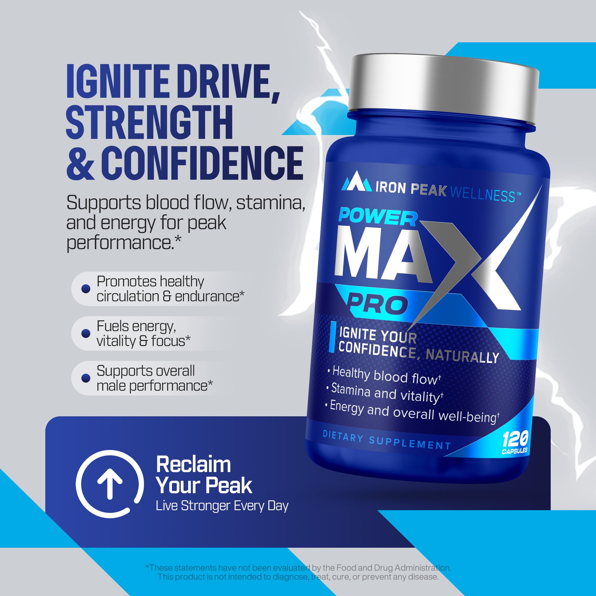 Testosterone Booster Pills for Men - Male Enhancing Supplement - Fast Acting Blood Flow, Muscle Growth, Strength, Energy, Libido, Endurance, Workout - Natural Performance Test Boost - 60 Day Serving IronPeak Wellness buy supplements canada