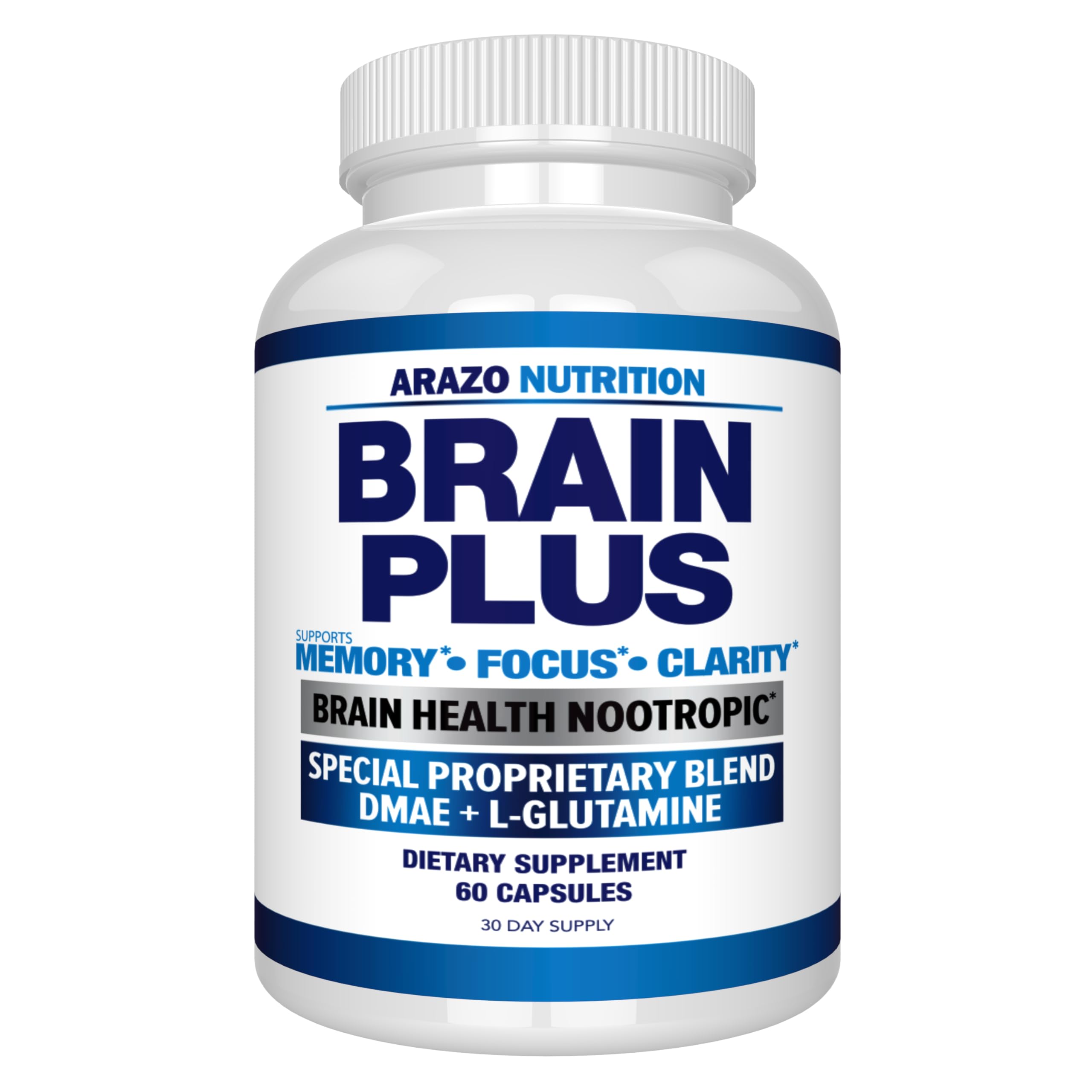 Arazo Nutrition Premium Brain Function Supplement – Memory, Focus, Clarity – Nootropic Booster with DMAE, Bacopa Monnieri, L-Glutamine, Multi Vitamins, Multi Minerals Arazo Nutrition buy supplements canada