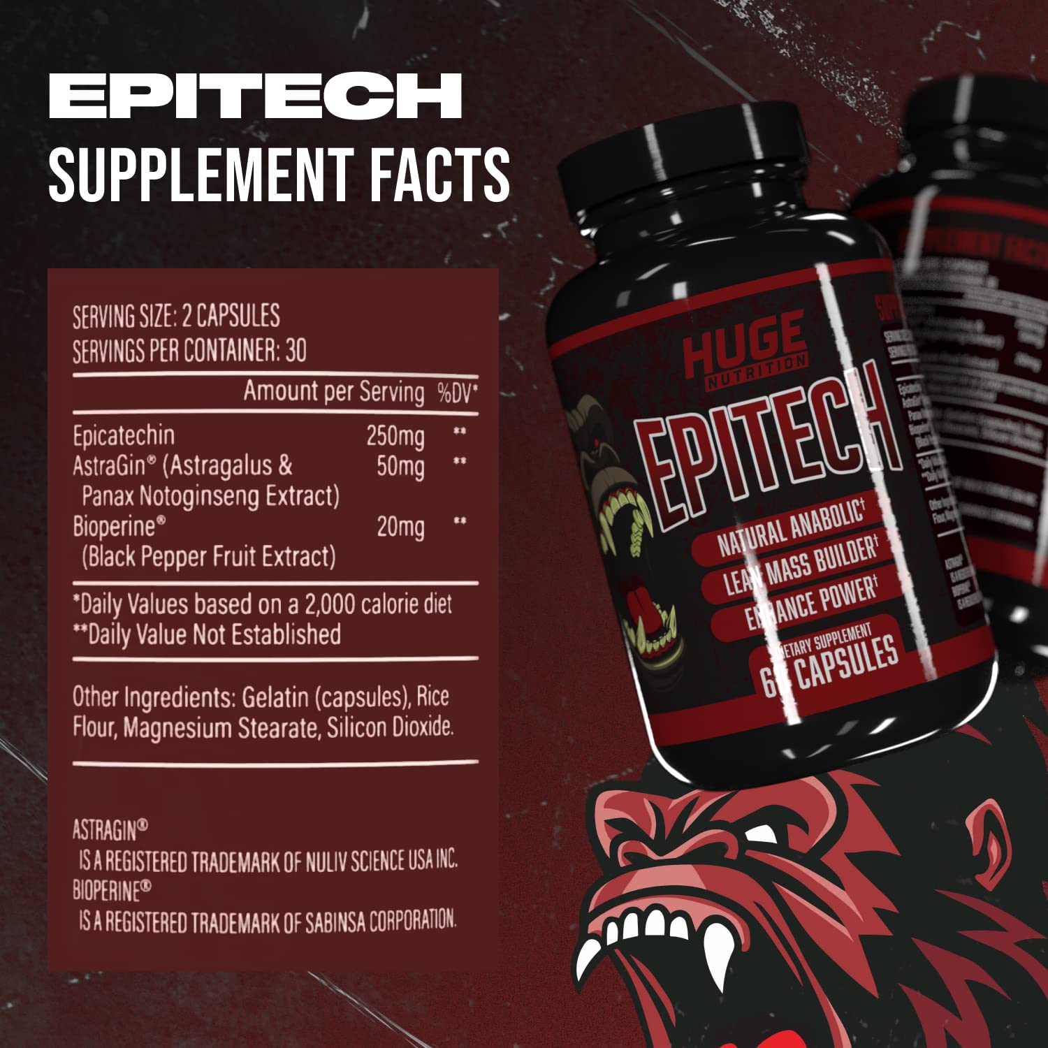 Huge Supplements, Epitech, Epicatechin Supplement, Increase Muscle Mass, Enhance Huge Supplements buy supplements canada