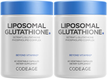 Codeage Liposomal Glutathione Supplement - Pure Reduced Setria L-Glutathione, Liposomal Delivery, Phospholipid Complex - Vegan, Non-GMO - 2-Pack Codeage buy supplements canada