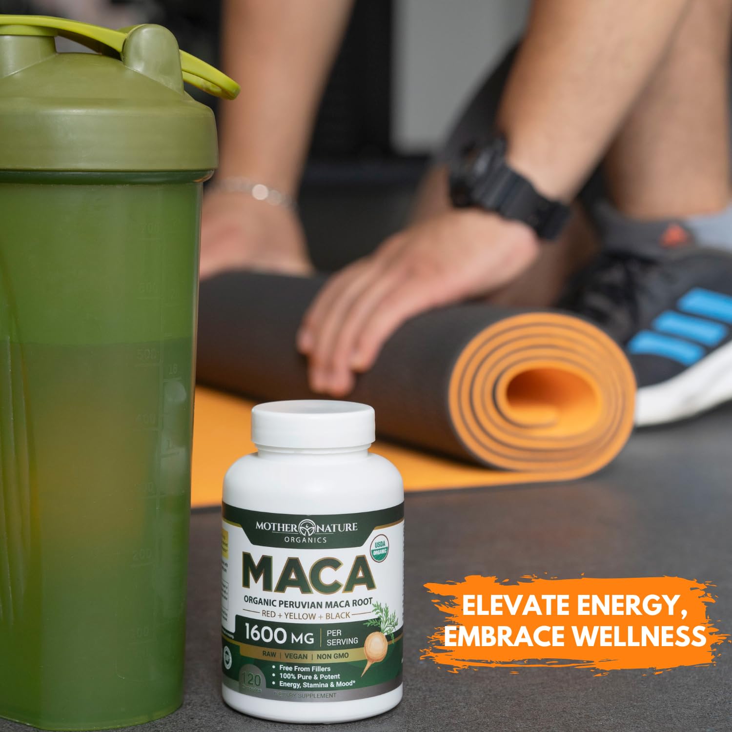 Mother Nature Organic Maca Root Capsules – 1600mg, 120 Vegan Capsules – Non GMO Peruvian Yellow, Red & Black Maca for Men & Women - Energy, Hormone, Brain & Weight Well-Being Mother Nature Organics Superfoods for Organic Living buy supplements canada