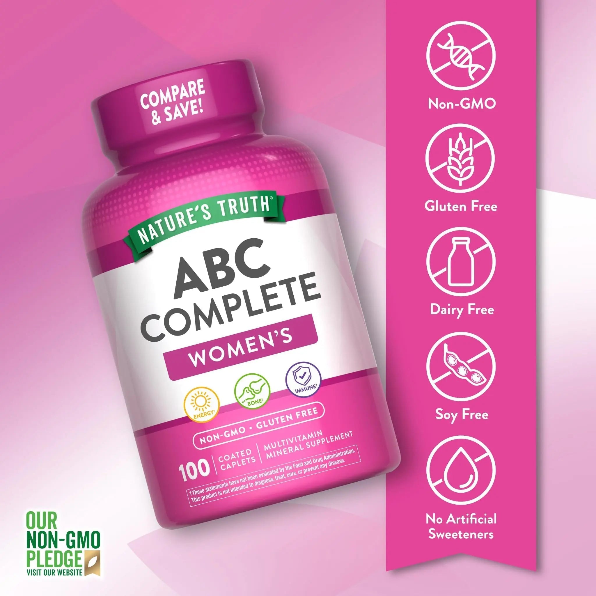 Nature's Truth Multivitamin for Women with Iron | 100 Pills | Non-GMO & Gluten Free Supplement | ABC Complete Nature's Truth buy supplements canada