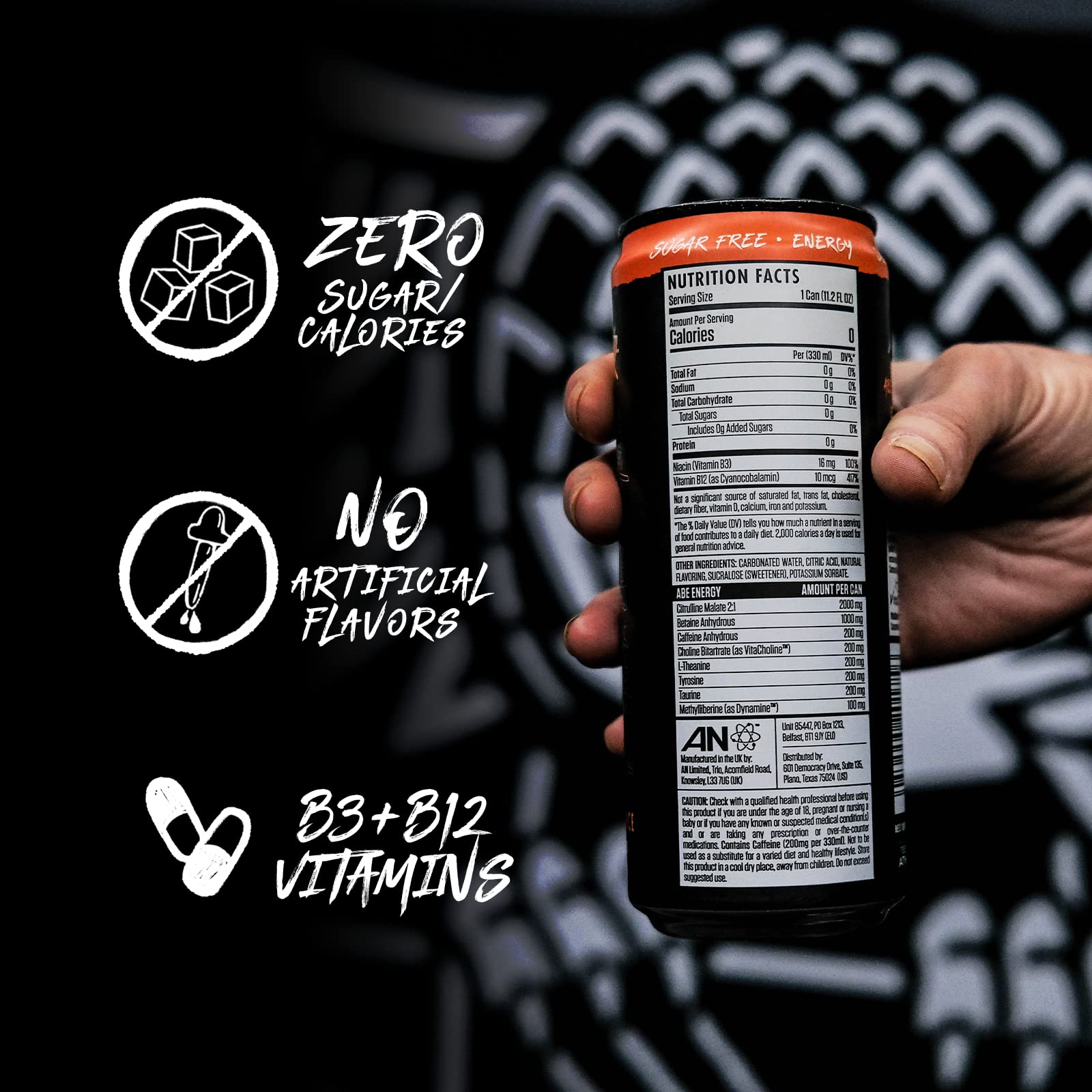 ABE Energy + Performance Sugar Free Energy Drink - All Black Everything Drink With Caffeine ABE all black everything buy supplements canada