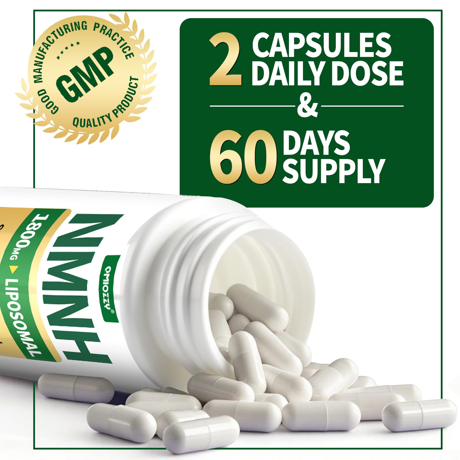 NMNH Supplement 1000mg - Nicotinamide Mononucleotide Alternative, Boost NAD+ with Liposomal Resveratrol & Nicotinamide Riboside NR, for Healthy Cellular, Aging, Energy, 120 Vegan Non-GMO Capsules Qmiozzy buy supplements canada