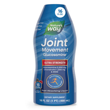 Nature's Way Joint Movement Glucosamine Fast Absorbing Liquid, Ultra Strength, Supports Healthy Bones*, Liquid Glucosamine Chondroitin, MSM with Vitamin D3, Berry Flavored, 16 Fl Oz Nature's Way buy supplements canada