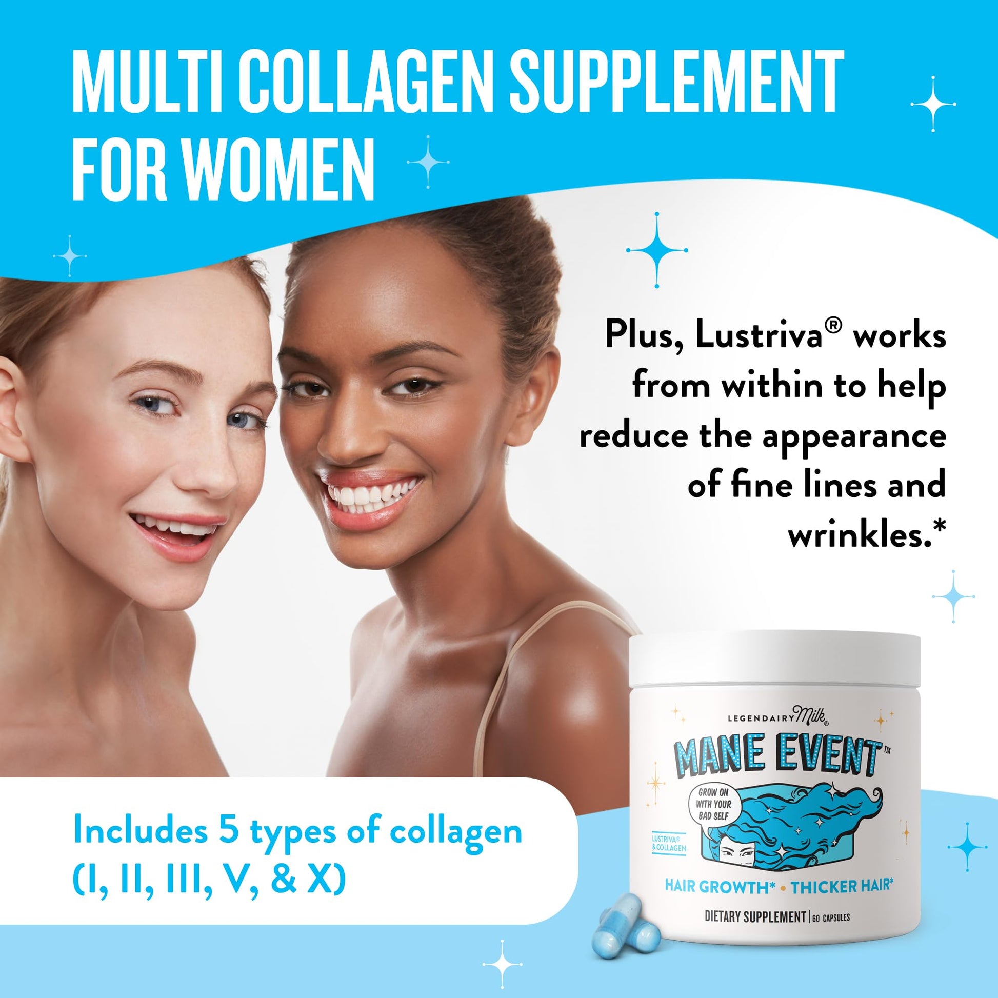 Legendairy Milk Hair Growth Vitamins for Women - Biotin for Hair Growth with Collagen & Lustriva, Hair Loss Products & Supplements for Thinning, Thicker, Fuller, Stronger Skin & Nails, Mane Event™ Legendairy Milk buy supplements canada