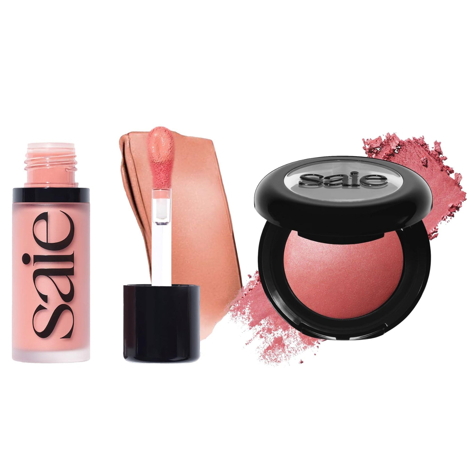 Saie Cheek Flush Duo - Dew Liquid Blush (.40 oz, Rosy), SuperSuede Baked Powder Blush (.01 oz, Mia) - Layerable, Skin-Nourishing Blushes for a Seamless Radiant Finish Saie buy supplements canada