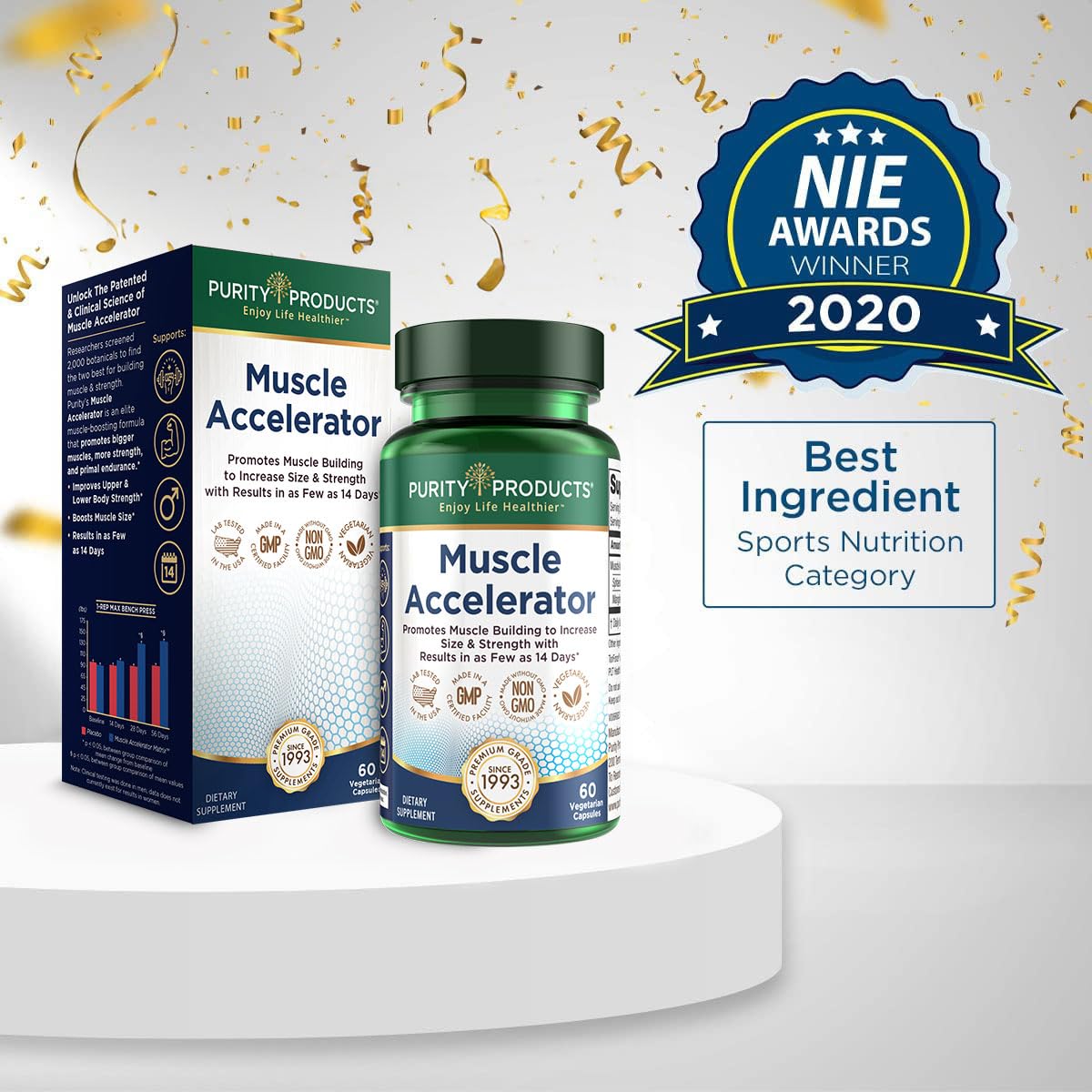 Purity Products Muscle Accelerator 650 mg Patented & Clinically Tested Muscle Accelerator Blend of Ayurvedic Herbal Extracts Promotes Strength, Endurance + Muscle Growth - 60 Veg Caps Purity Products buy supplements canada