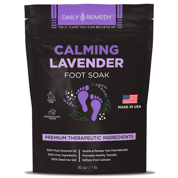 Calming Lavender Foot Soak with Epsom Salt, Made in USA, Foot Soak Soothes Sore Tired DAILY REMEDY buy supplements canada