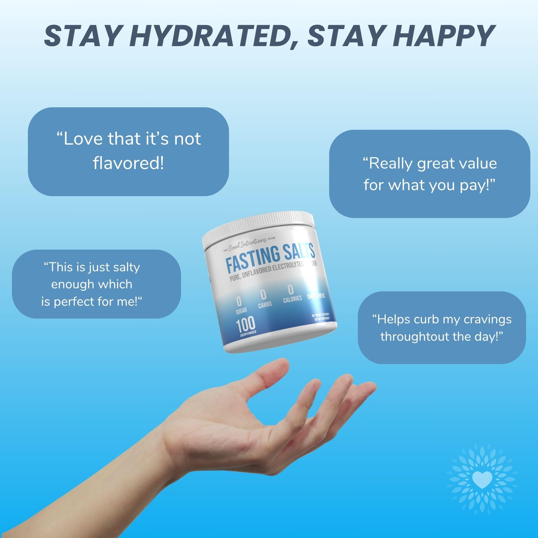 The Good Intentions Club Fasting Electrolytes - Unflavored Electrolyte Powder - 100 Servings - Fasting Salts - Fasting Supplement - Electrolytes for Fasting The Good Intentions Club buy supplements canada