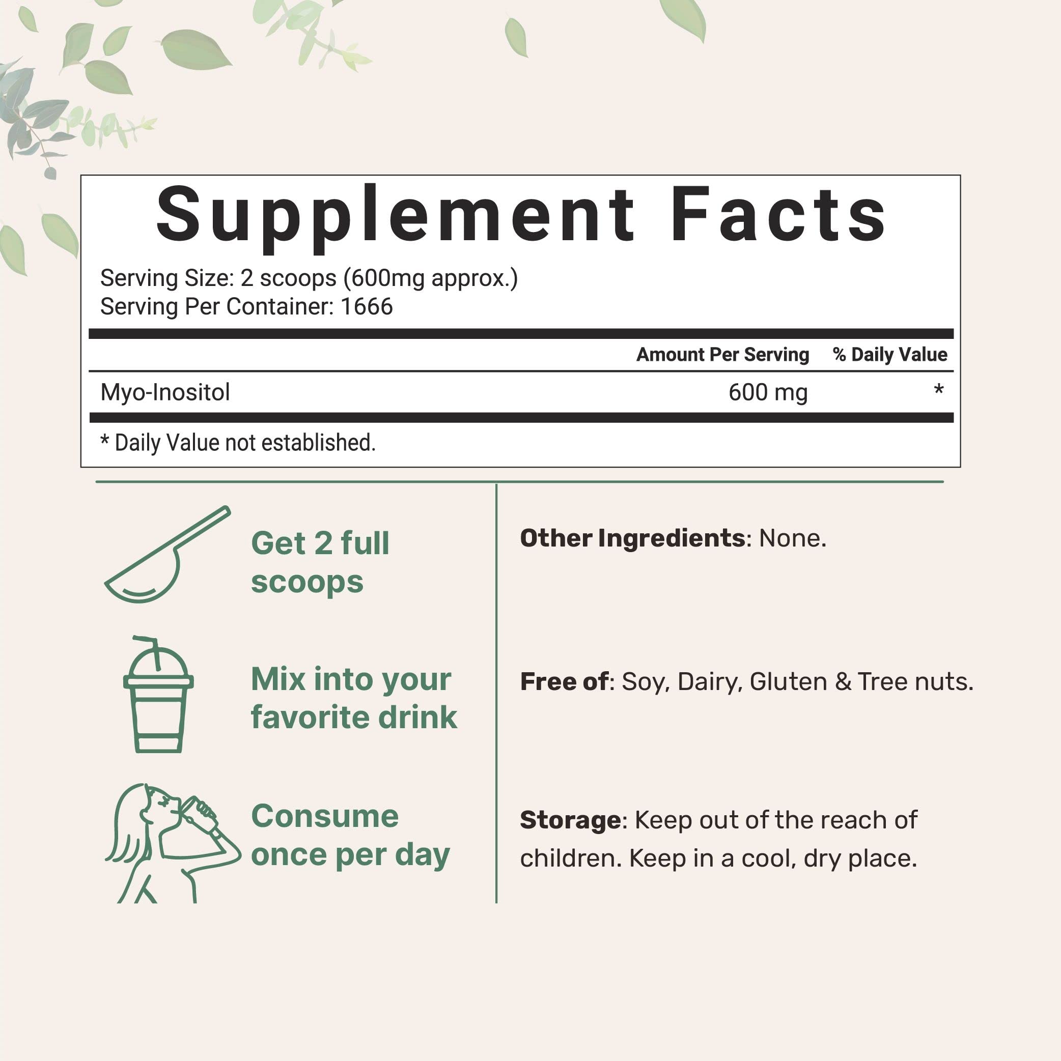 Pure Inositol Powder, Myo-Inositol B8 Powder, 1KG (2.2 Pounds), Strongly Supports Liver Micro Ingredients buy supplements canada