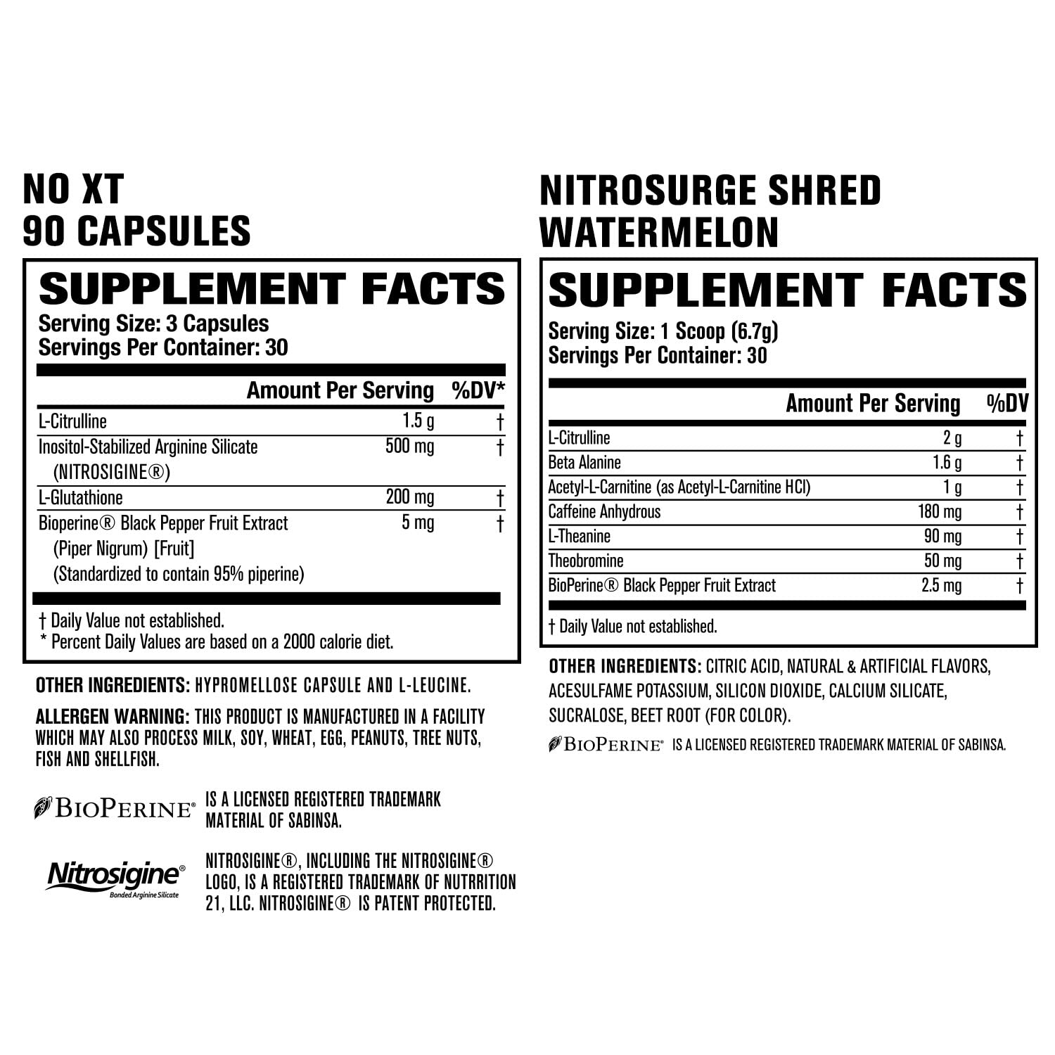Jacked Factory Nitrosurge Shred Thermogenic Pre-Workout in Watermelon & N.O. XT Nitric Jacked Factory buy supplements canada