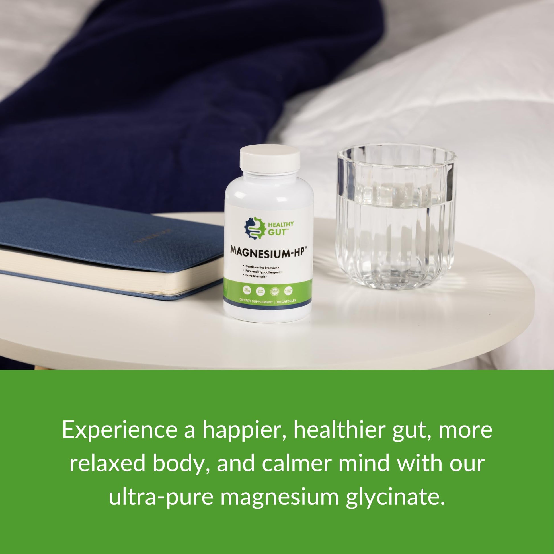 Healthy Gut Magnesium-HP | Ultra Pure Magnesium Glycinate Capsules with Zero Fillers | 180 mg Magnesium Glycinate | 90 Servings Healthy Gut buy supplements canada