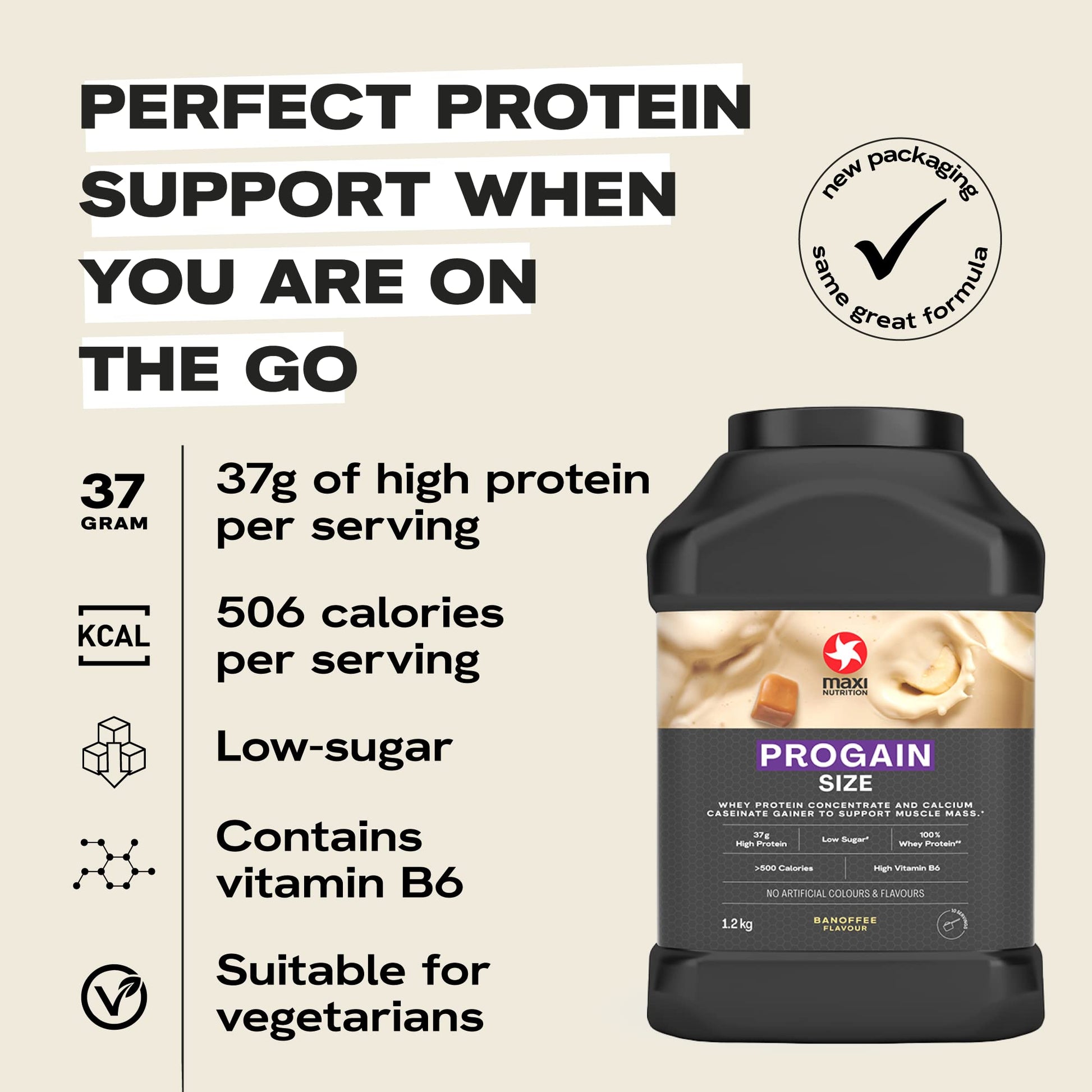 MaxiNutrition - Progain, Banoffee - Whey Protein Powder for Size & Muscle Mass – Low Sugar MaxiNutrition buy supplements canada
