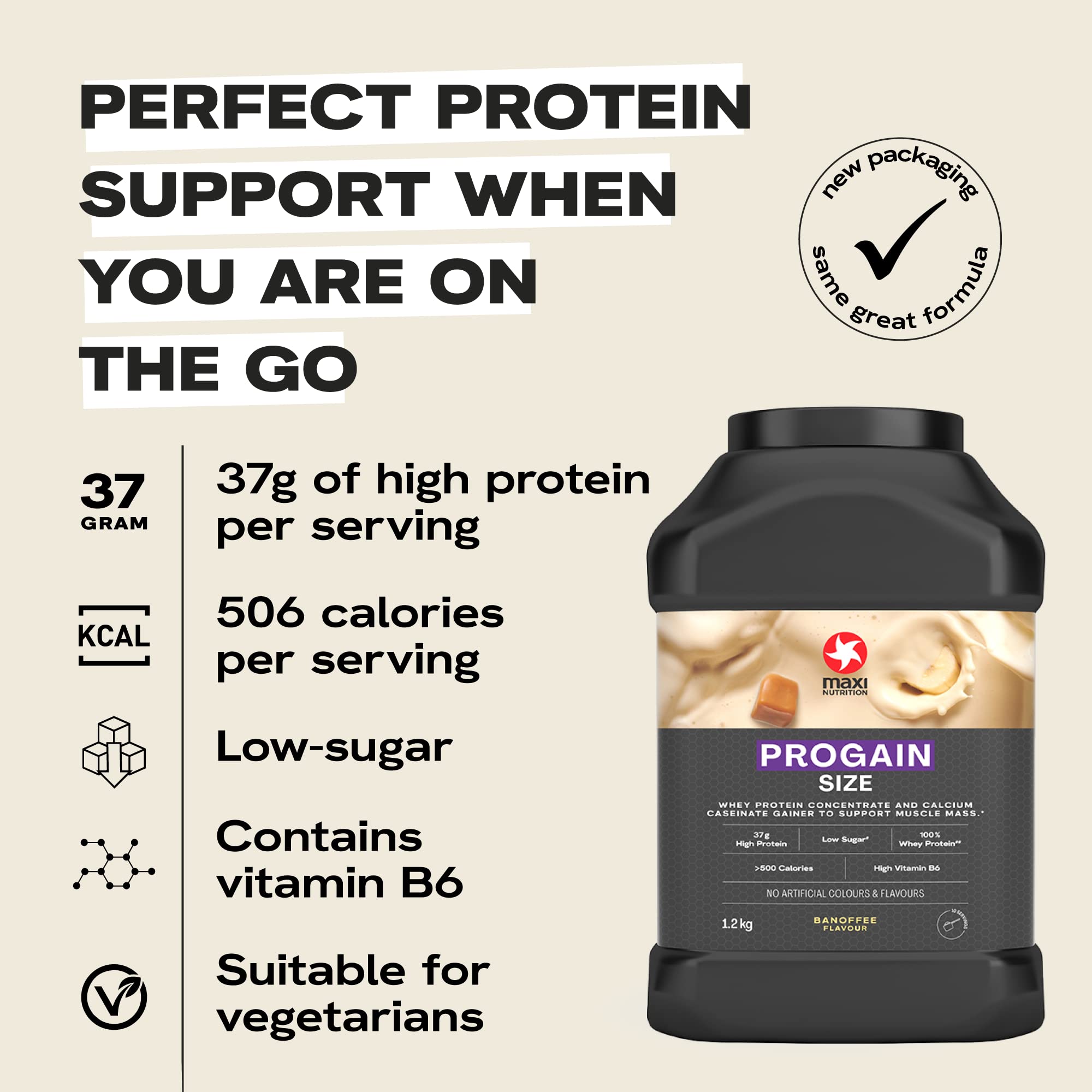 MaxiNutrition - Progain, Banoffee - Whey Protein Powder for Size & Muscle Mass – Low Sugar MaxiNutrition buy supplements canada