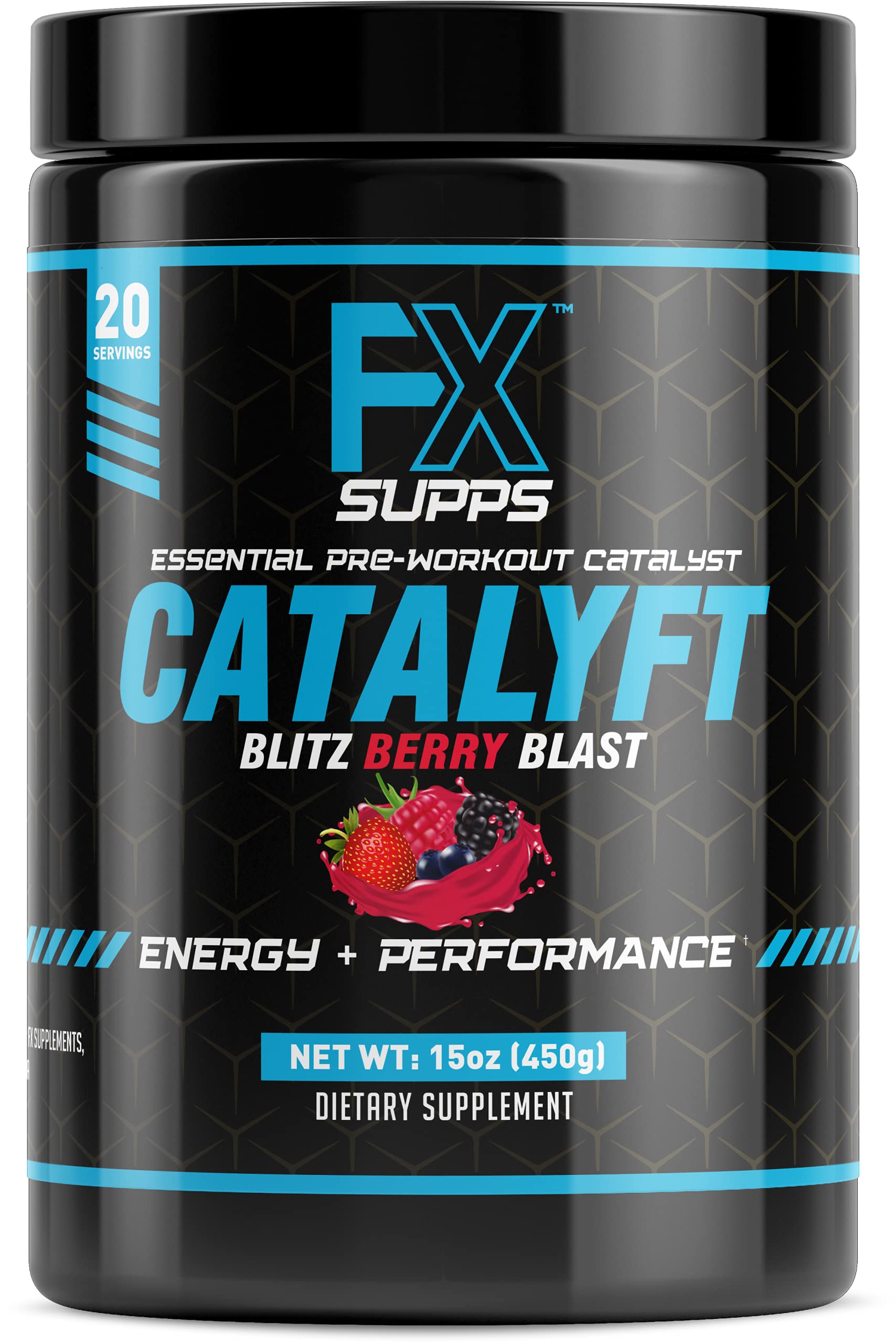 FX Supps Catalyft Pre-Workout PowderDrink for Men and Women Blitz Berry Blast Dietary FXSUPPS buy supplements canada