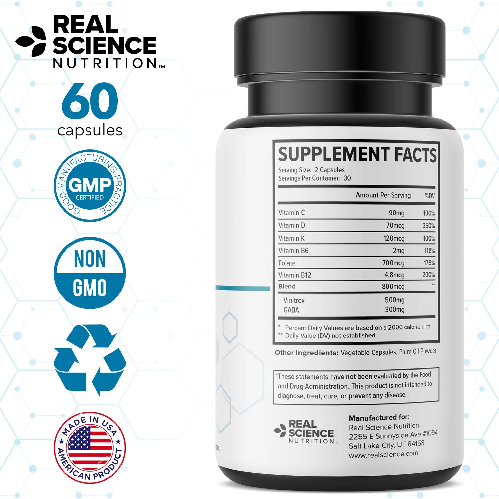 Real Science Nutrition BreatheEasy Lung Support Supplement for Lung Health & Respiratory Wellness – Lung Cleanse Formula with Vinitrox, GABA for Circulation Support - Made in USA - 60 Capsules Real Science Nutrition buy supplements canada