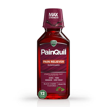 Vicks PainQuil Pain Relief Acetaminophen 1000mg Max Strength‡ Adult Pain Reliever Liquid 12oz, Backache Headache Relief, 1 Daytime Pain Reliever Vicks buy supplements canada