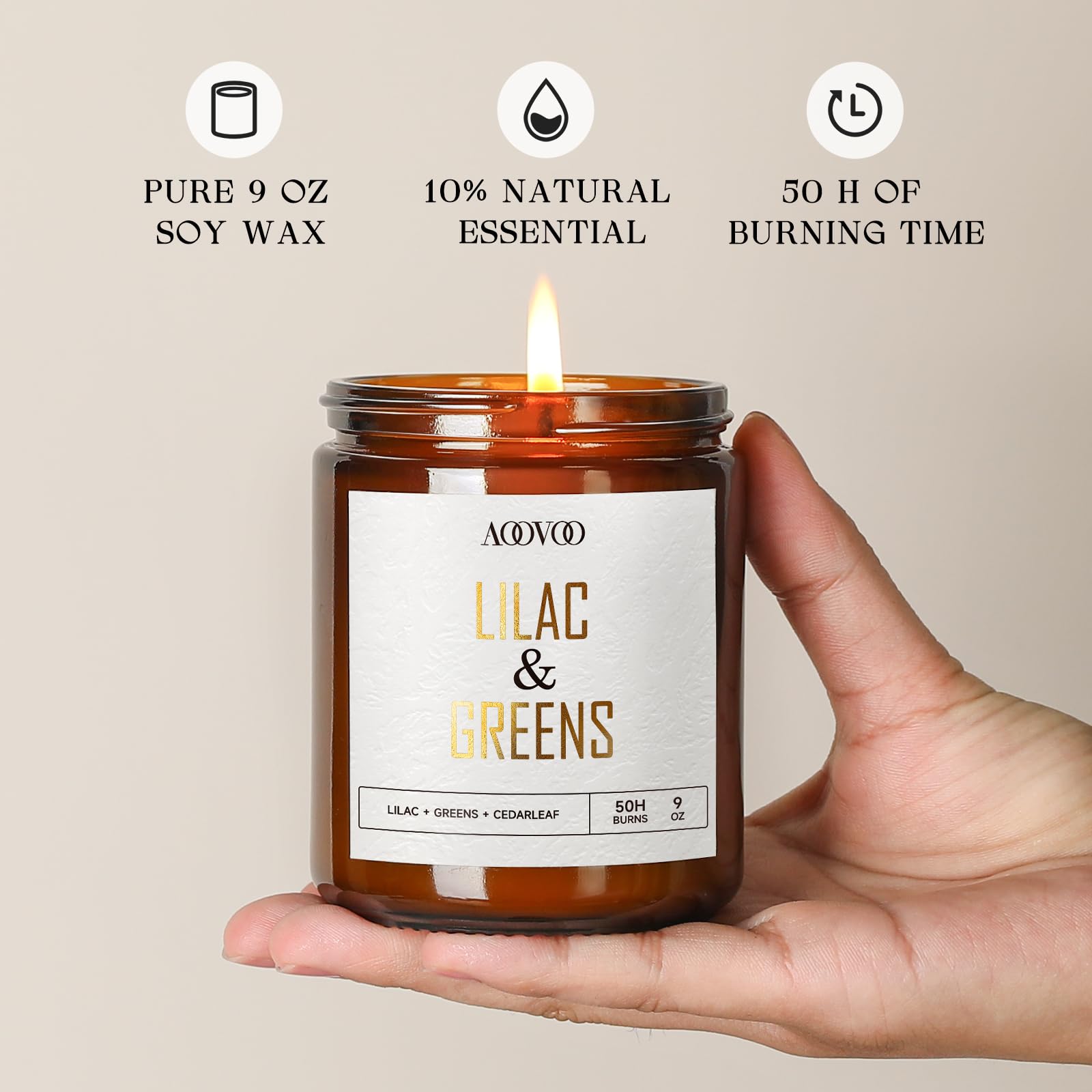 AOOVOO Lilac Candle, Candles Gifts for Women, Green Leaves Lilac Candle, Scented Candle AOOVOO buy supplements canada