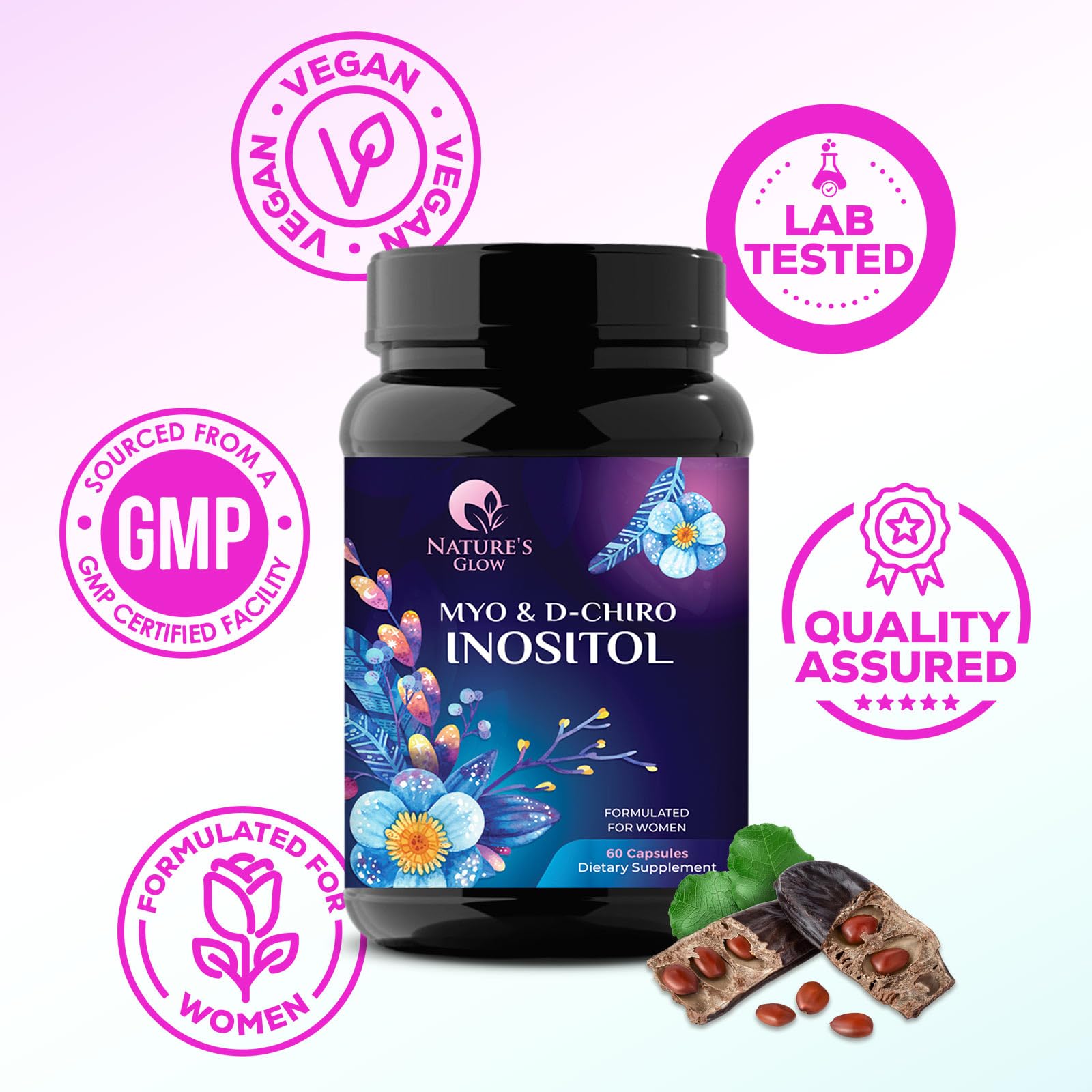 Myo-Inositol & D-Chiro Inositol Blend - 30 Day Supply, Premium 40:1 Ratio, Hormone Sup Nature's Glow buy supplements canada