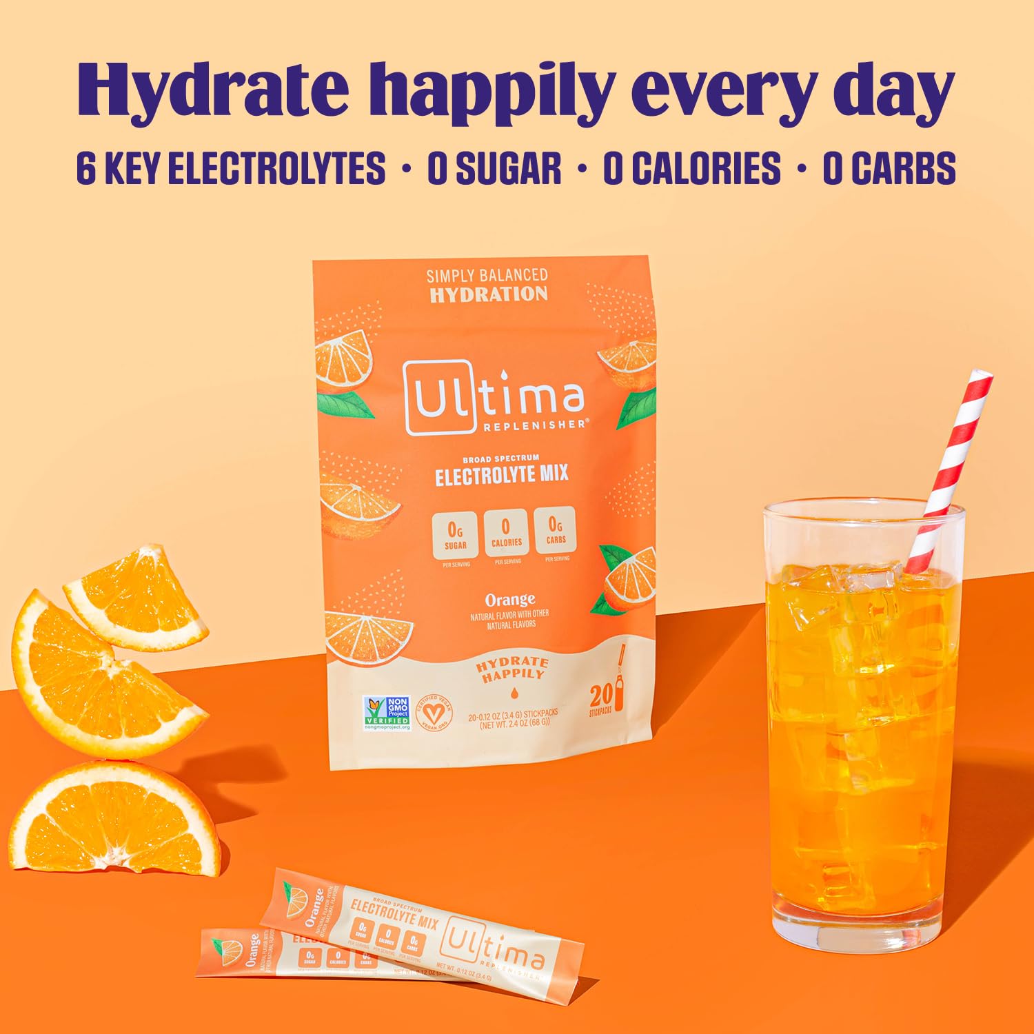 Ultima Replenisher Daily Electrolyte Drink Mix – Orange, 20 Stickpacks – Hydration Ultima Replenisher buy supplements canada