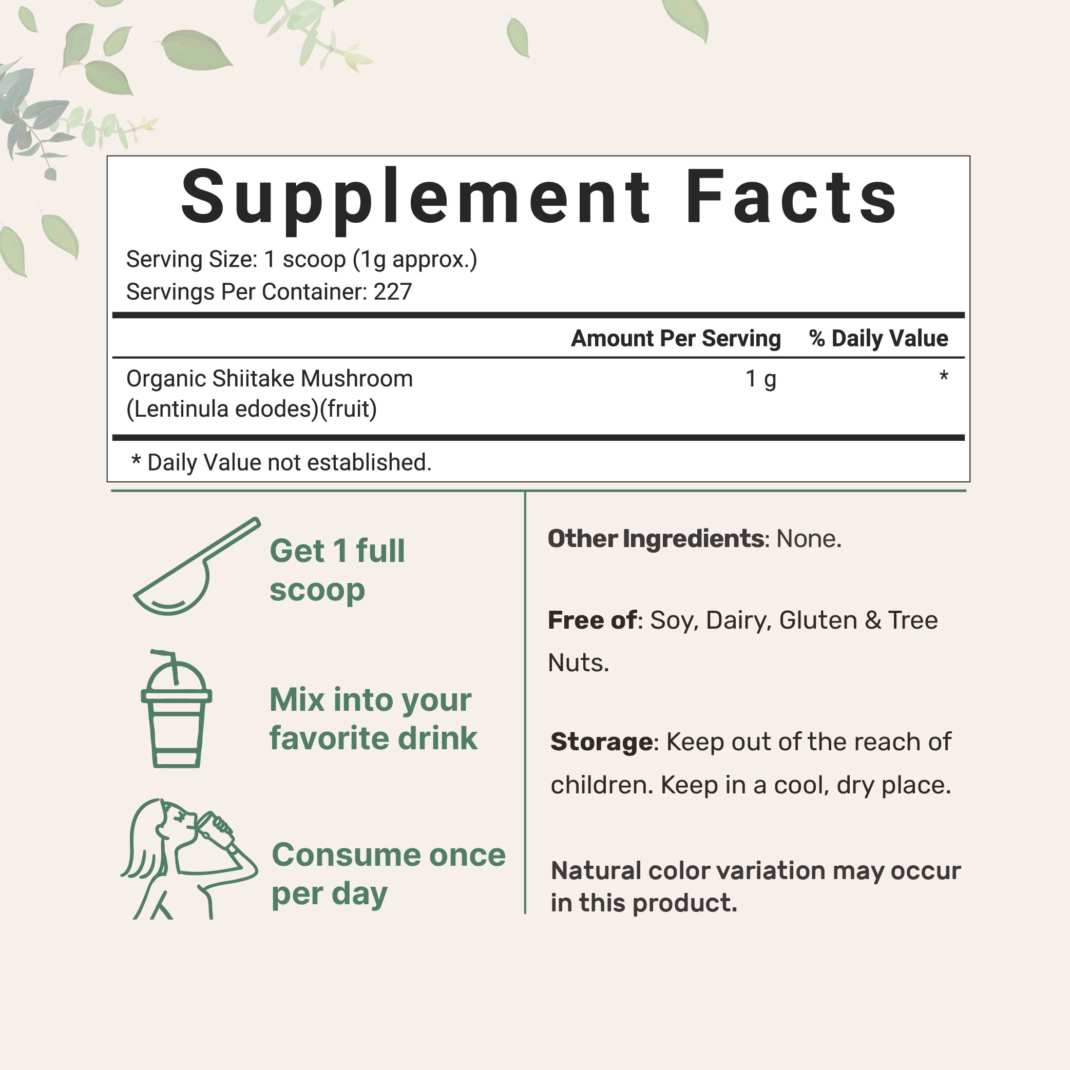 Sustainably US Grown, Organic Shiitake Mushrooms Powder, 8 Ounce Micro Ingredients buy supplements canada