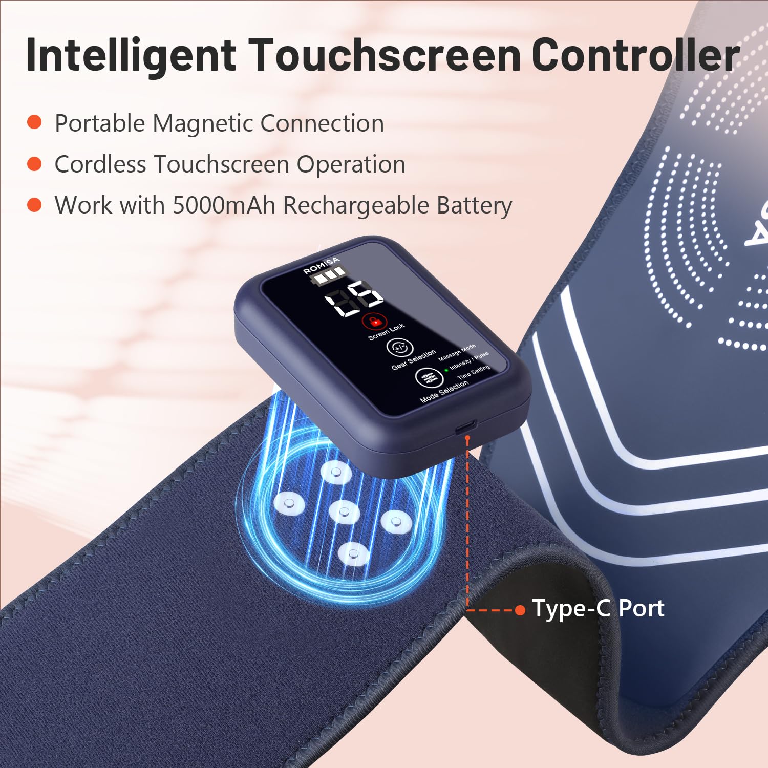 ROMISA Red Light Therapy Belt - Infrared Light Therapy Vibration Rechargeable 660nm&850nm ROMISA buy supplements canada