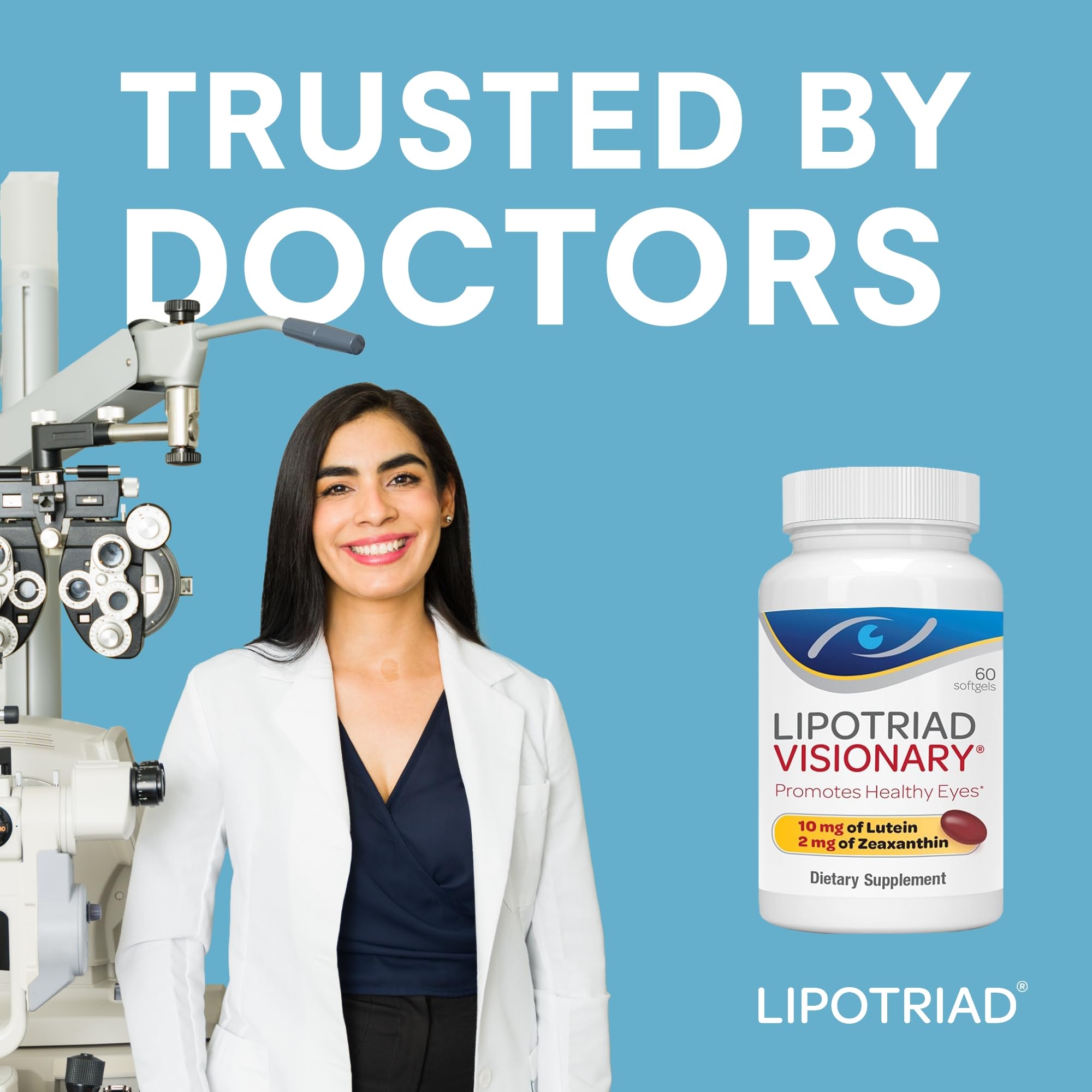 Lipotriad Visionary Eye Vitamins – 60 Capsules – Lutein and Zeaxanthin Supplements with Other AREDS 2® Ingredients to Support Eye Health Lipotriad buy supplements canada
