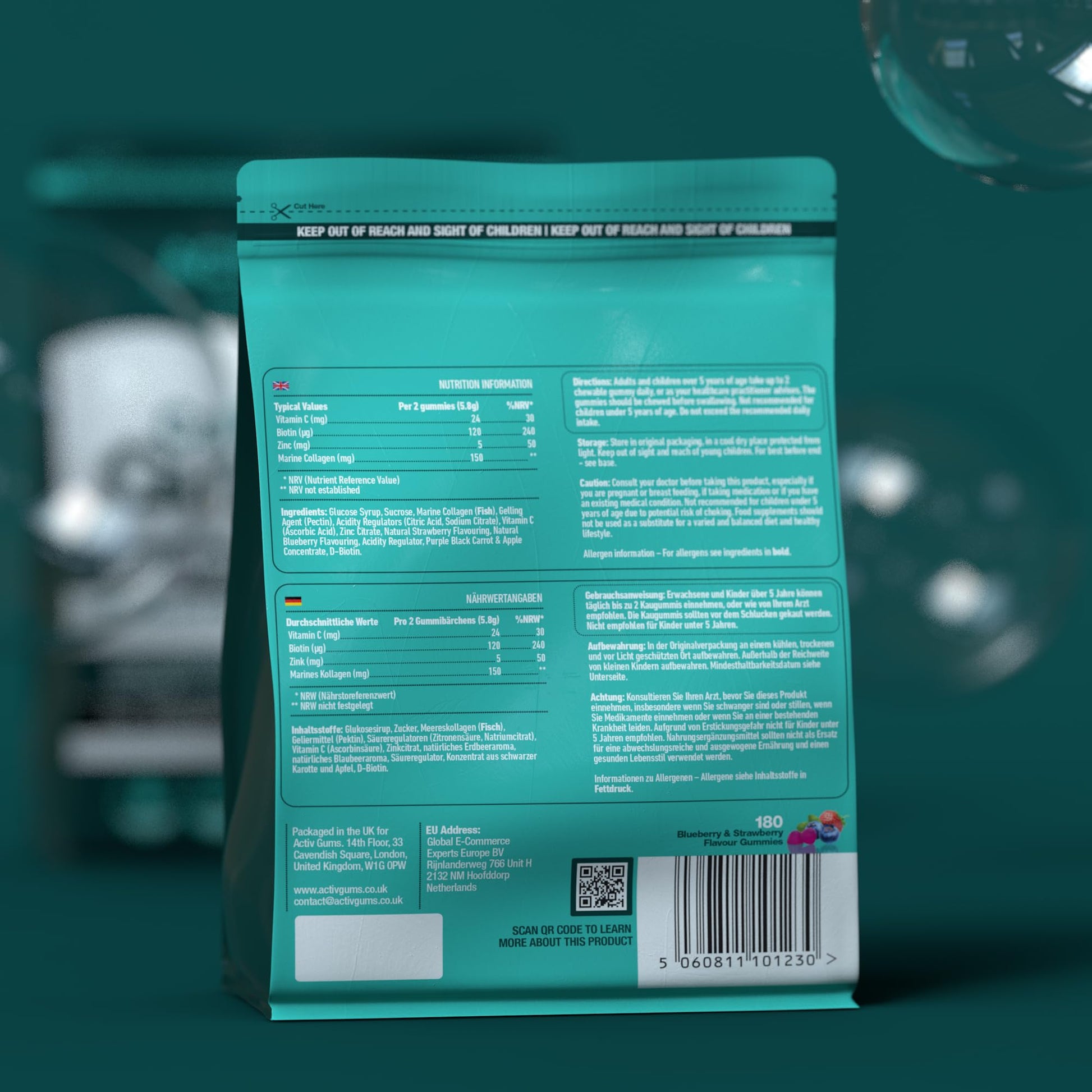 Marine Collagen Complex 180 Gummies. Strawberry & Blueberry Flavour. Resealable & Recyclable Pouch. Contains Marine Collagen, Vitamin C Activ Gums buy supplements canada