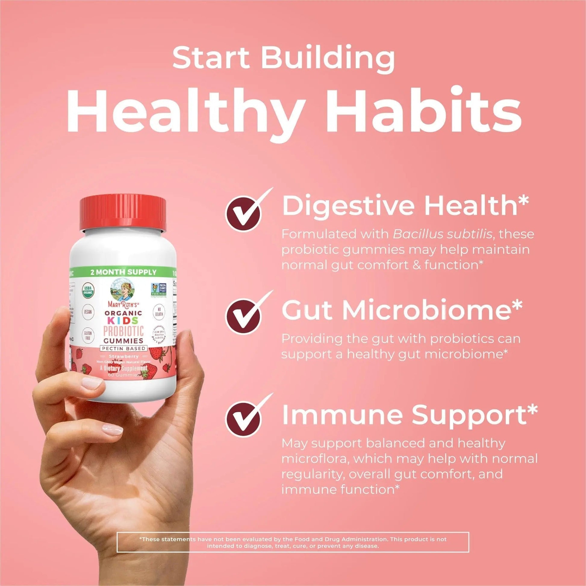 MaryRuth Organics Multivitamin and Probiotic Gummies (Strawberry) for Kids | Clean Label Project Verified® | Vitamins for Gut Health MARYRUTH'S buy supplements canada