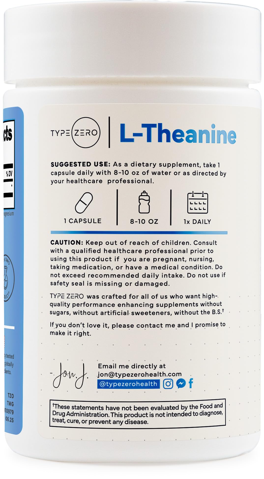 Type Zero L-Theanine (200mg) 200 Capsules - Clean L-Theanine Supplement, Keto, GMO-Free Type Zero buy supplements canada