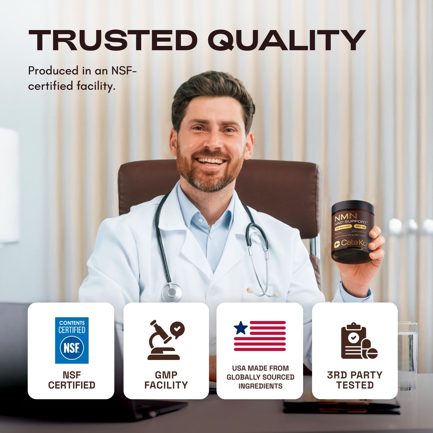 Cata-Kor NMN Supplement – 4-in-1 NAD Supplement with Quercetin | TMG | Resveratrol – NMNH Alternative – Supports Cellular Energy & NAD+ Levels – 60 Capsules – Third-Party Tested (1 Pack) Cata-Kor buy supplements canada