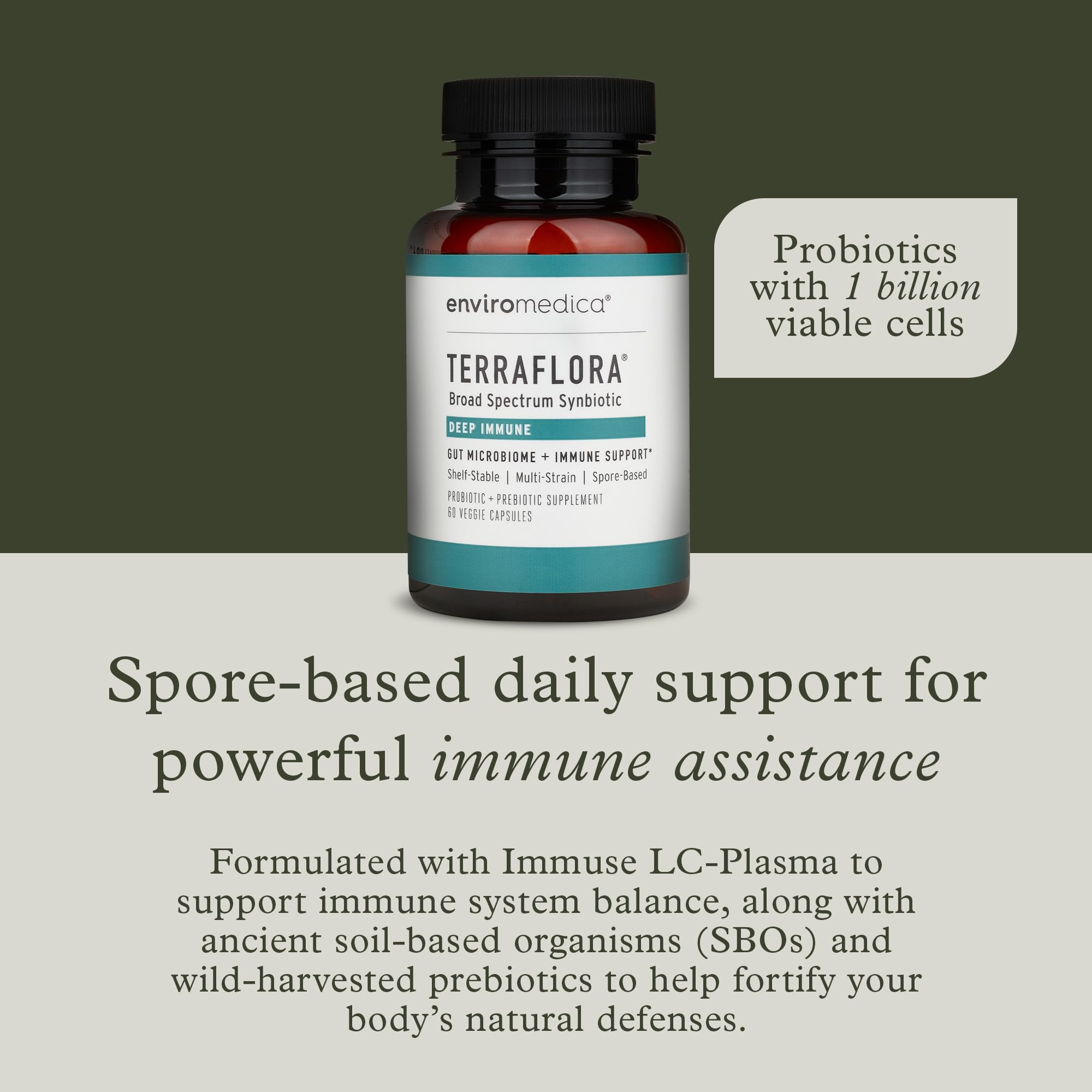 Terraflora Deep Immune Synbiotic- SBO Probiotic and Prebiotic, Immune Support, Gut Health, Soil Based Spore Pre and Probiotics for Women and Men, LC-Plasma, Bacillus Coagulans, Subtilis, 60 Capsules Enviromedica buy supplements canada