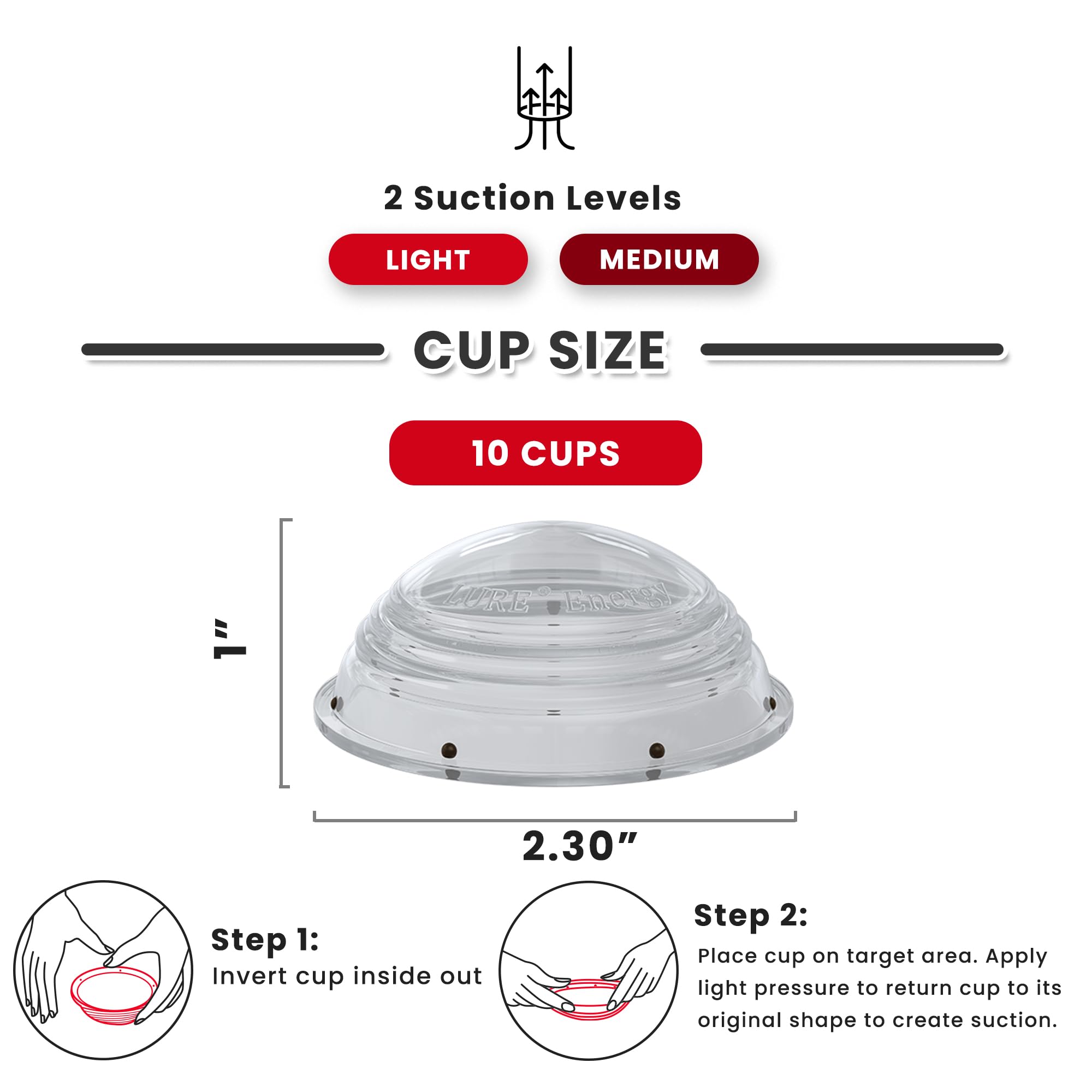 Lure Essentials Cupping Therapy Set 10 Professional Silicone Cupping Cups for Muscle Knots, Joints, Muscles, Arms and Feet Lure Essentials buy supplements canada