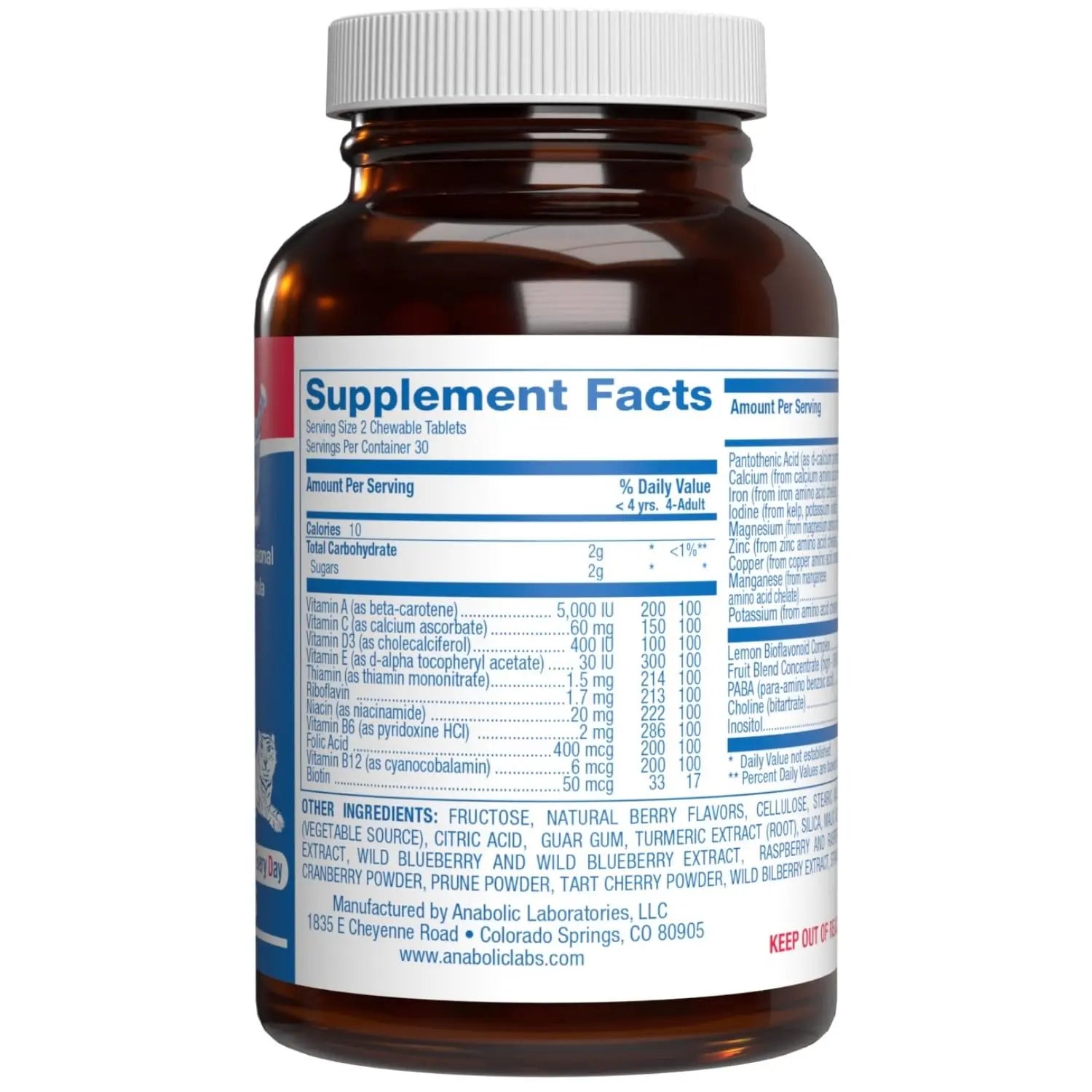 25-in-1 Kids Chewable Multivitamin - Clinically Formulated Kids Multivitamin with Iron Magnesium Vitamins A B Complex C D E Antioxidant Rich Fruit Extracts & More Anabolic Laboratories buy supplements canada